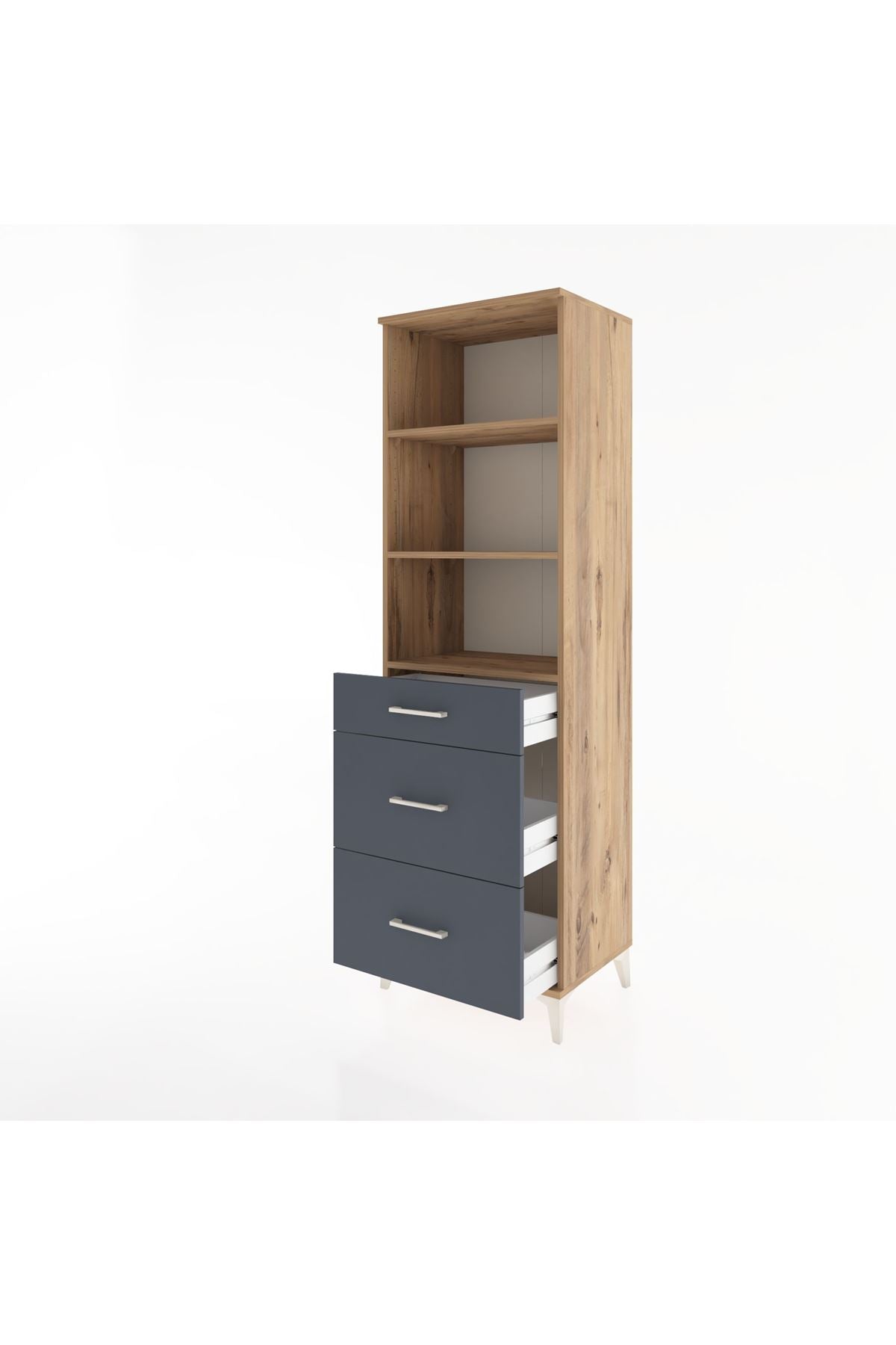 Hyperion Dolap 3 Raflı 3 Çekmeceli 60x44x195 - S59M039V8B