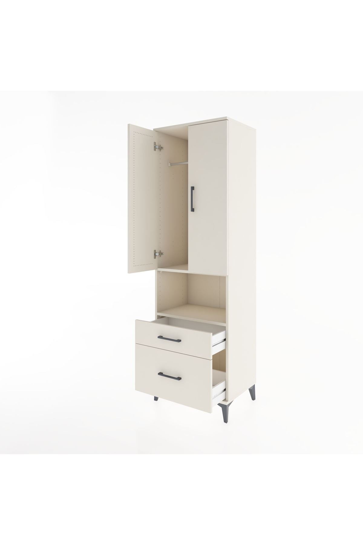 Hyperion Dolap 2 Raflı 2 Çekmeceli Tek Askılı 60x44x195 - S59M040V1B