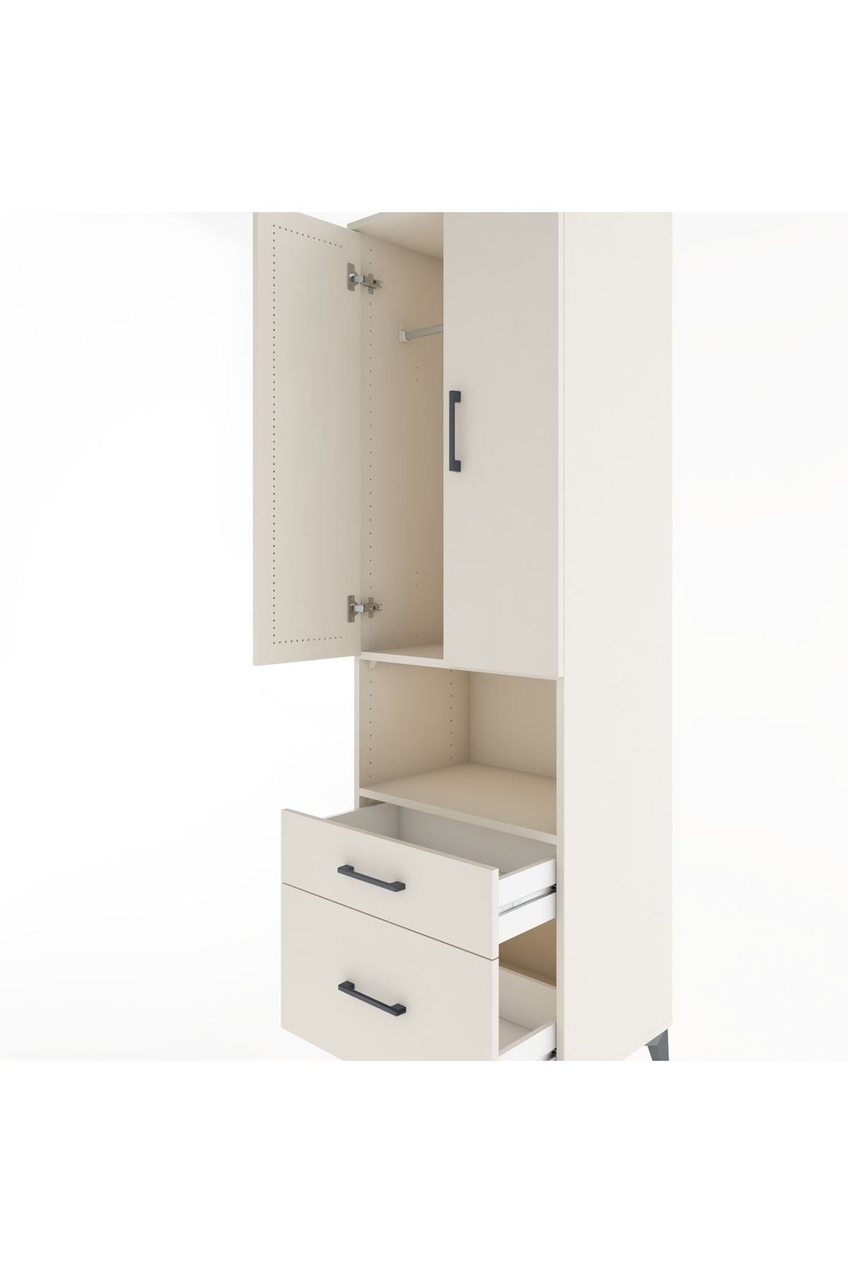 Hyperion Dolap 2 Raflı 2 Çekmeceli Tek Askılı 60x44x195 - S59M040V1B