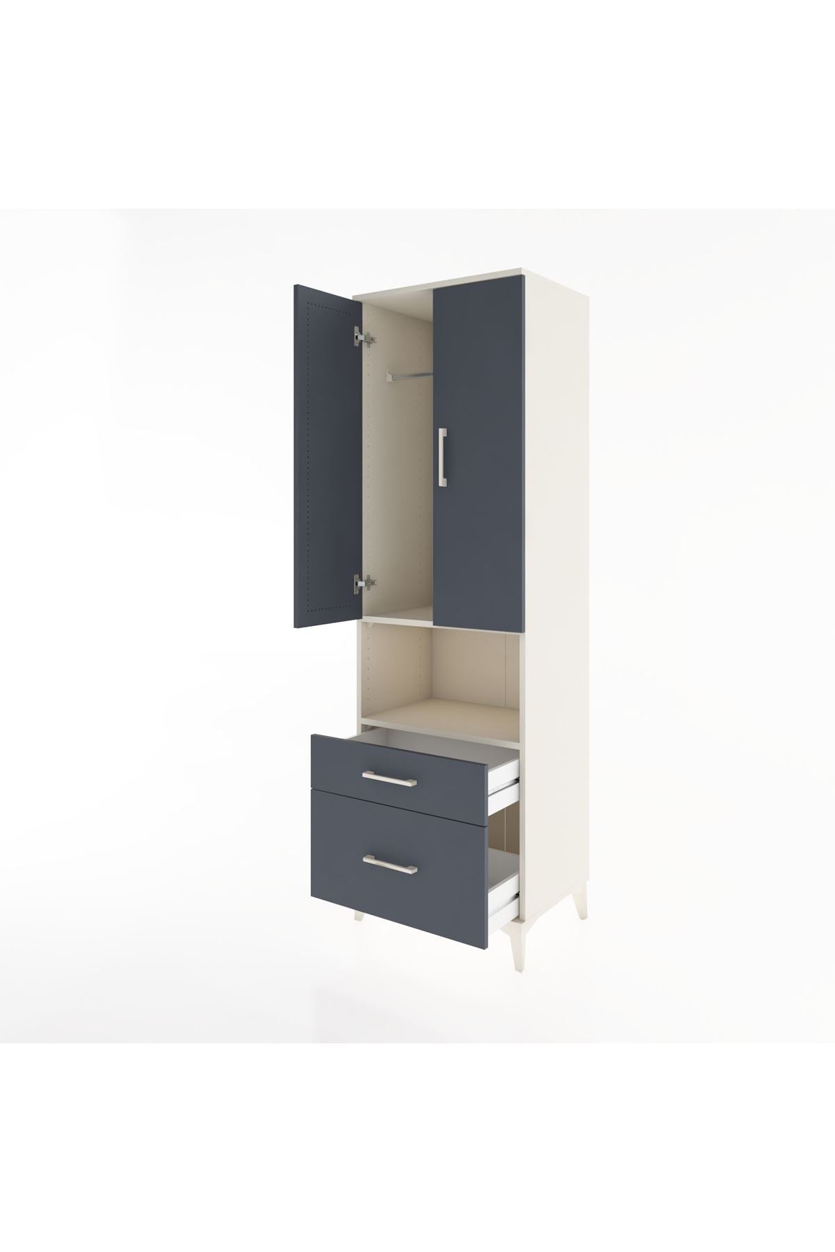 Hyperion Dolap 2 Raflı 2 Çekmeceli Tek Askılı 60x44x195 - S59M040V2B