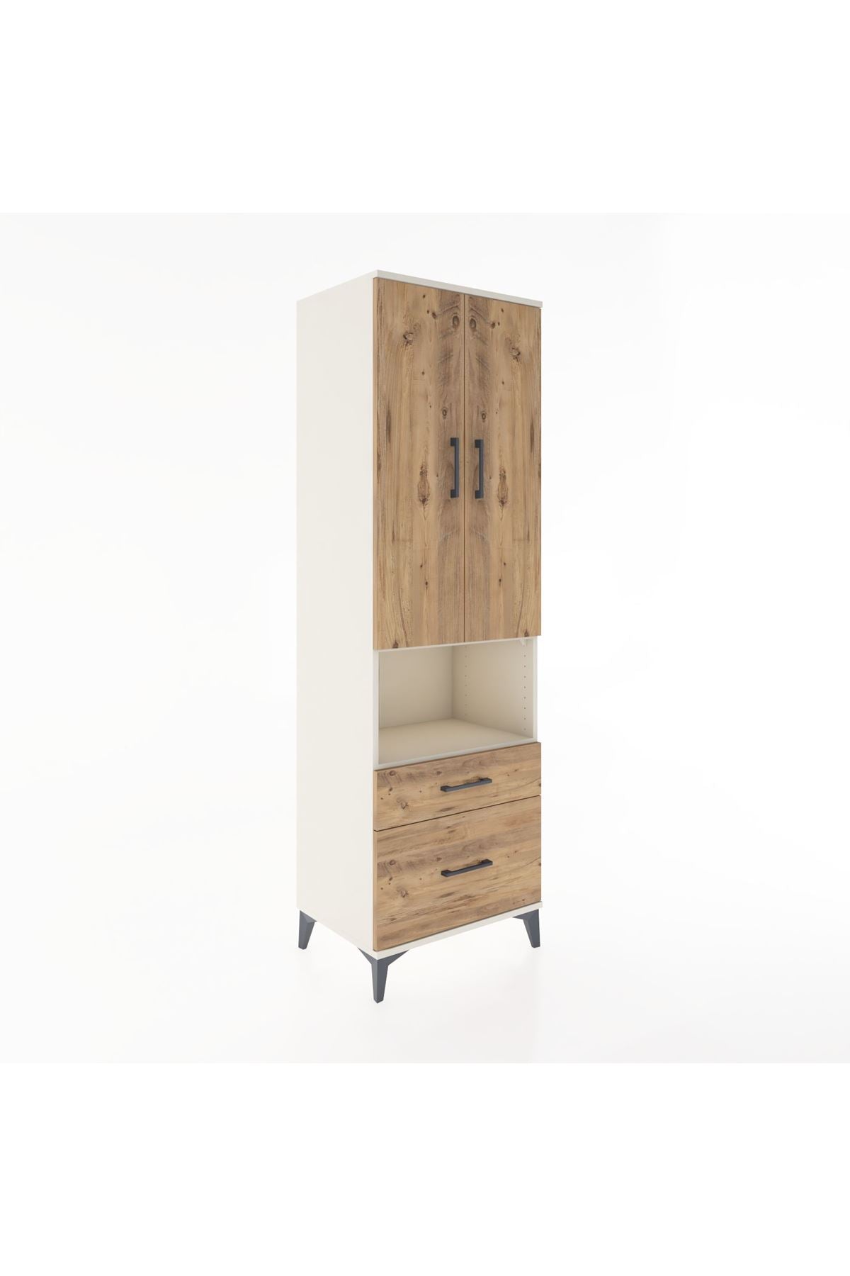 Hyperion Dolap 2 Raflı 2 Çekmeceli Tek Askılı 60x44x195 - S59M040V3B