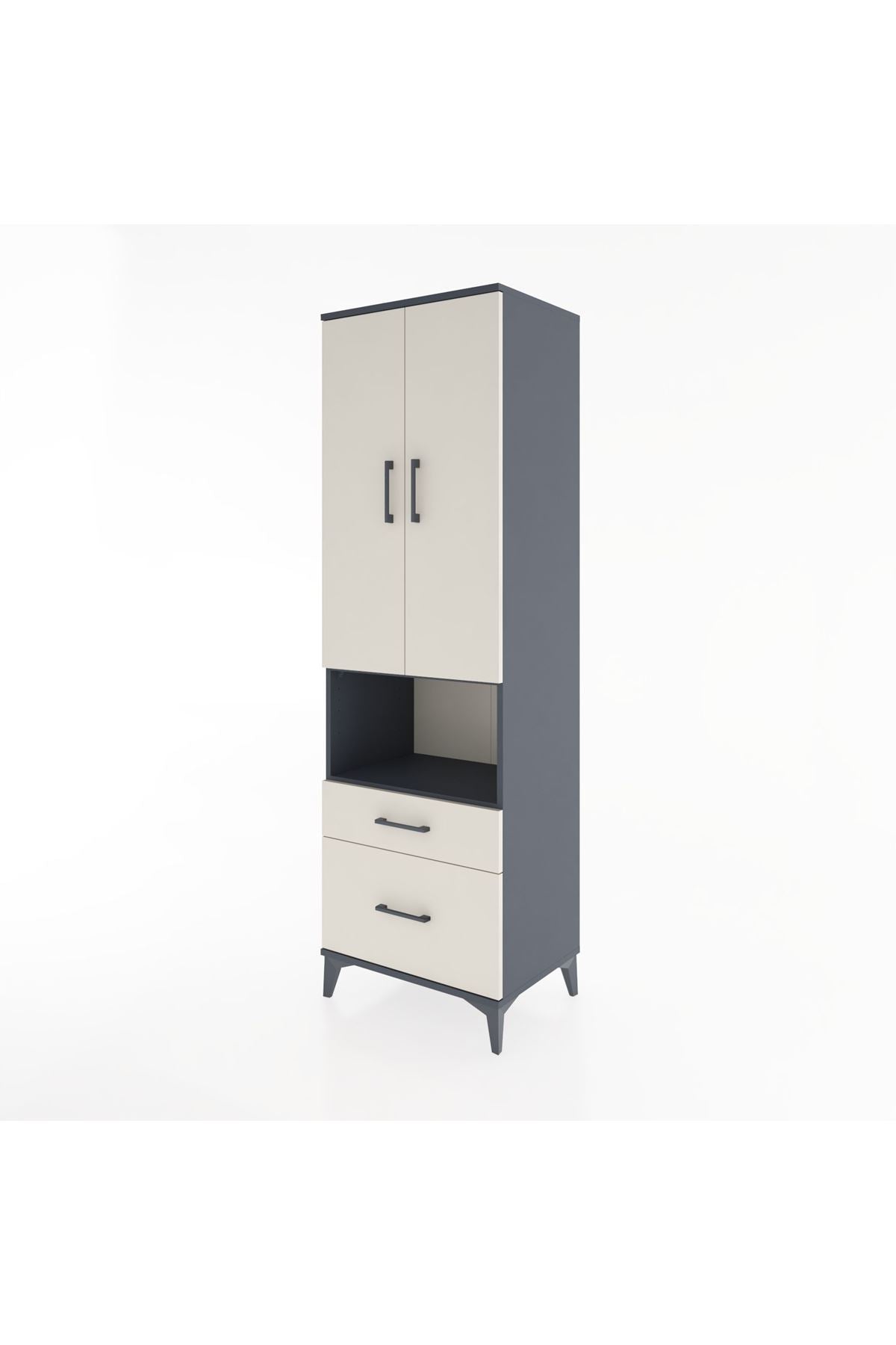 Hyperion Dolap 2 Raflı 2 Çekmeceli Tek Askılı 60x44x195 - S59M040V4B