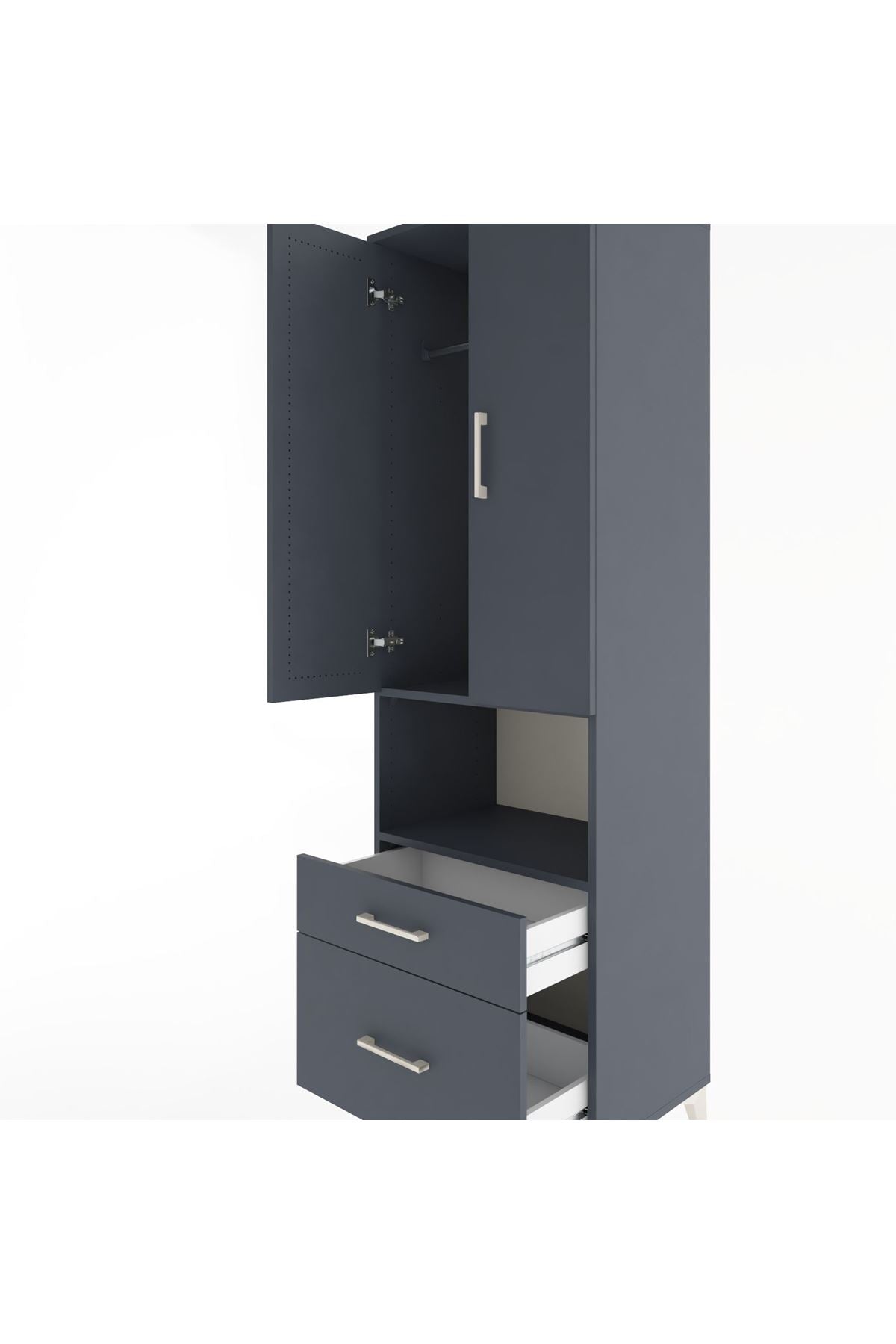 Hyperion Dolap 2 Raflı 2 Çekmeceli Tek Askılı 60x44x195 - S59M040V5B