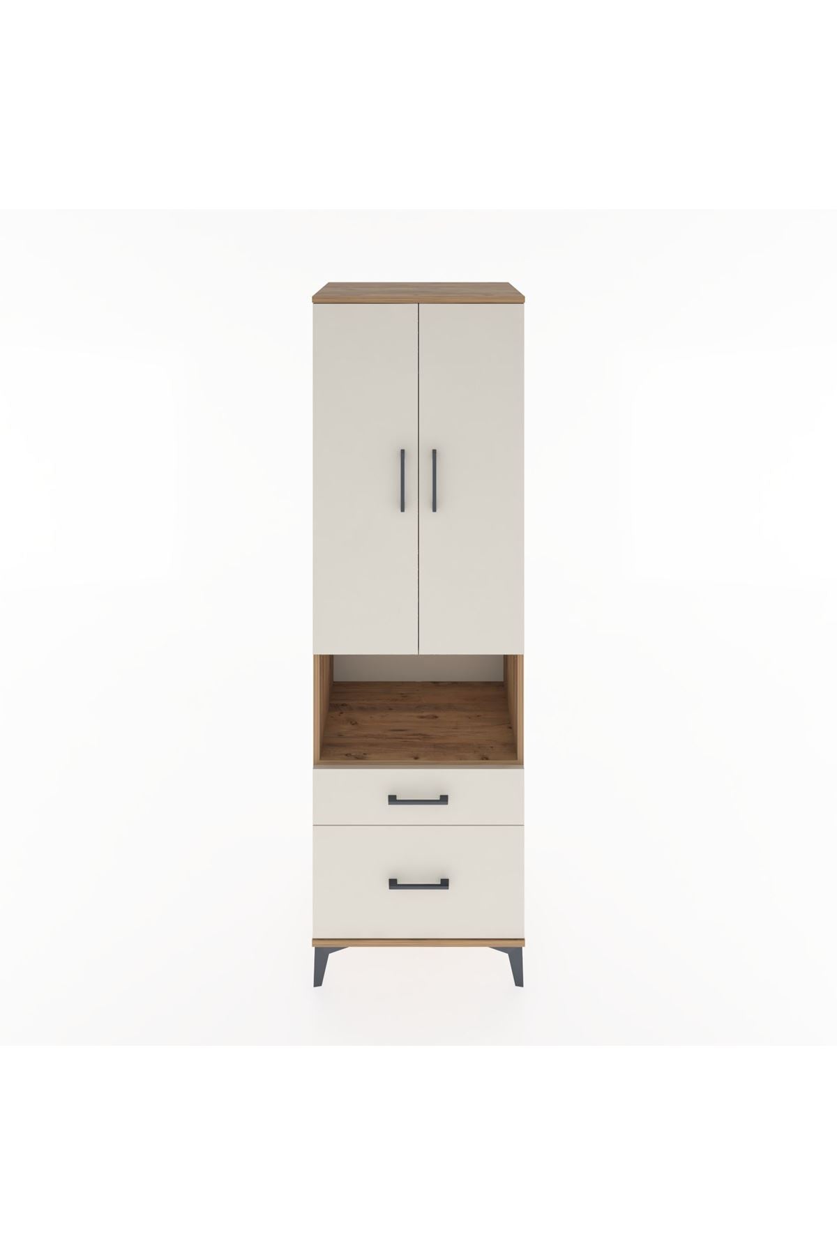 Hyperion Dolap 2 Raflı 2 Çekmeceli Tek Askılı 60x44x195 - S59M040V7B