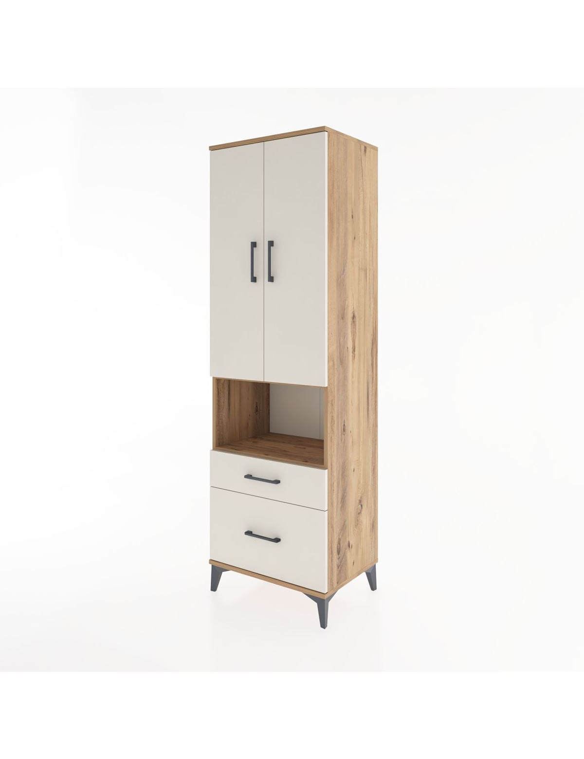 Hyperion Dolap 2 Raflı 2 Çekmeceli Tek Askılı 60x44x195 - S59M040V7B