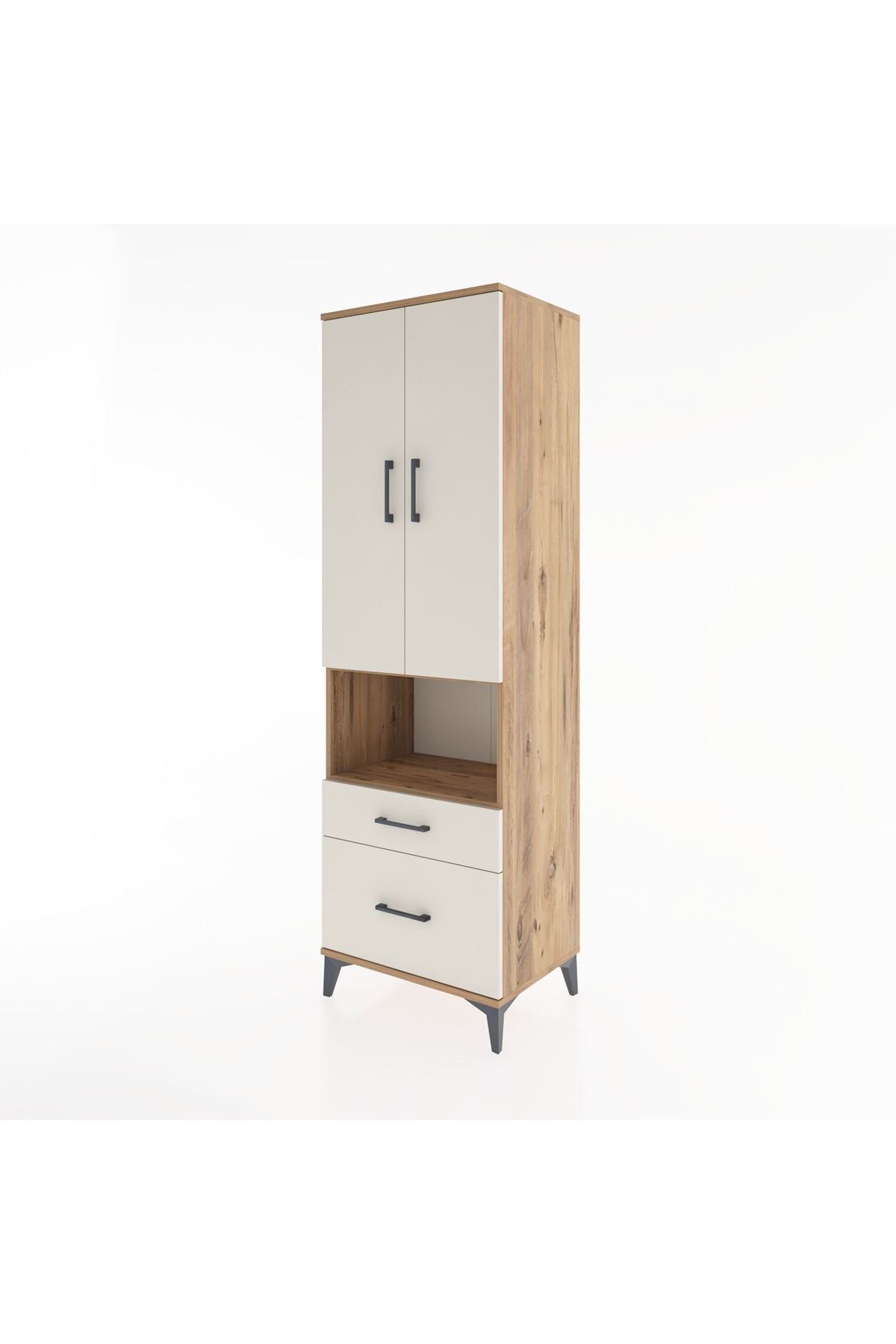 Hyperion Dolap 2 Raflı 2 Çekmeceli Tek Askılı 60x44x195 - S59M040V7B