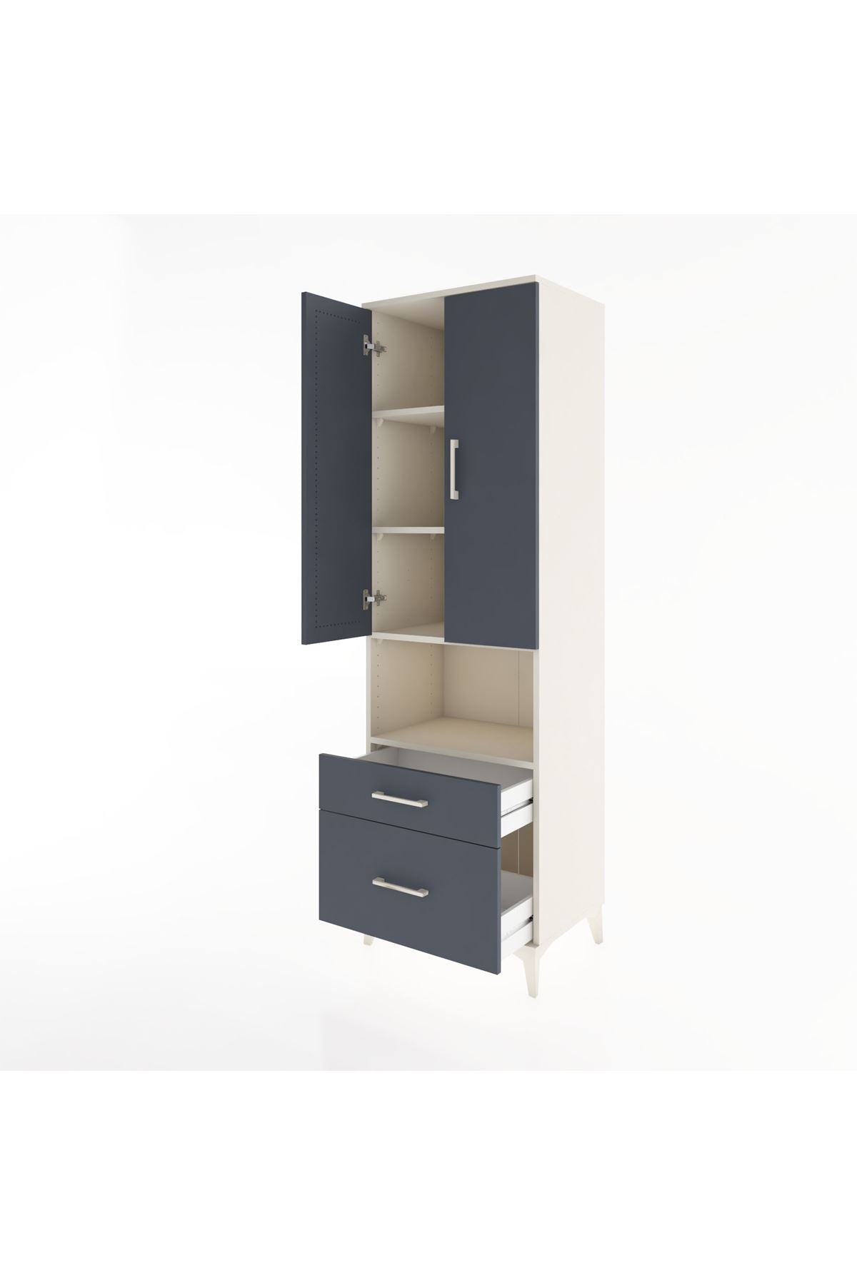 Hyperion Dolap 4 Raflı 2 Çekmeceli 2 Kapaklı 60x44x195 - S59M041V2B