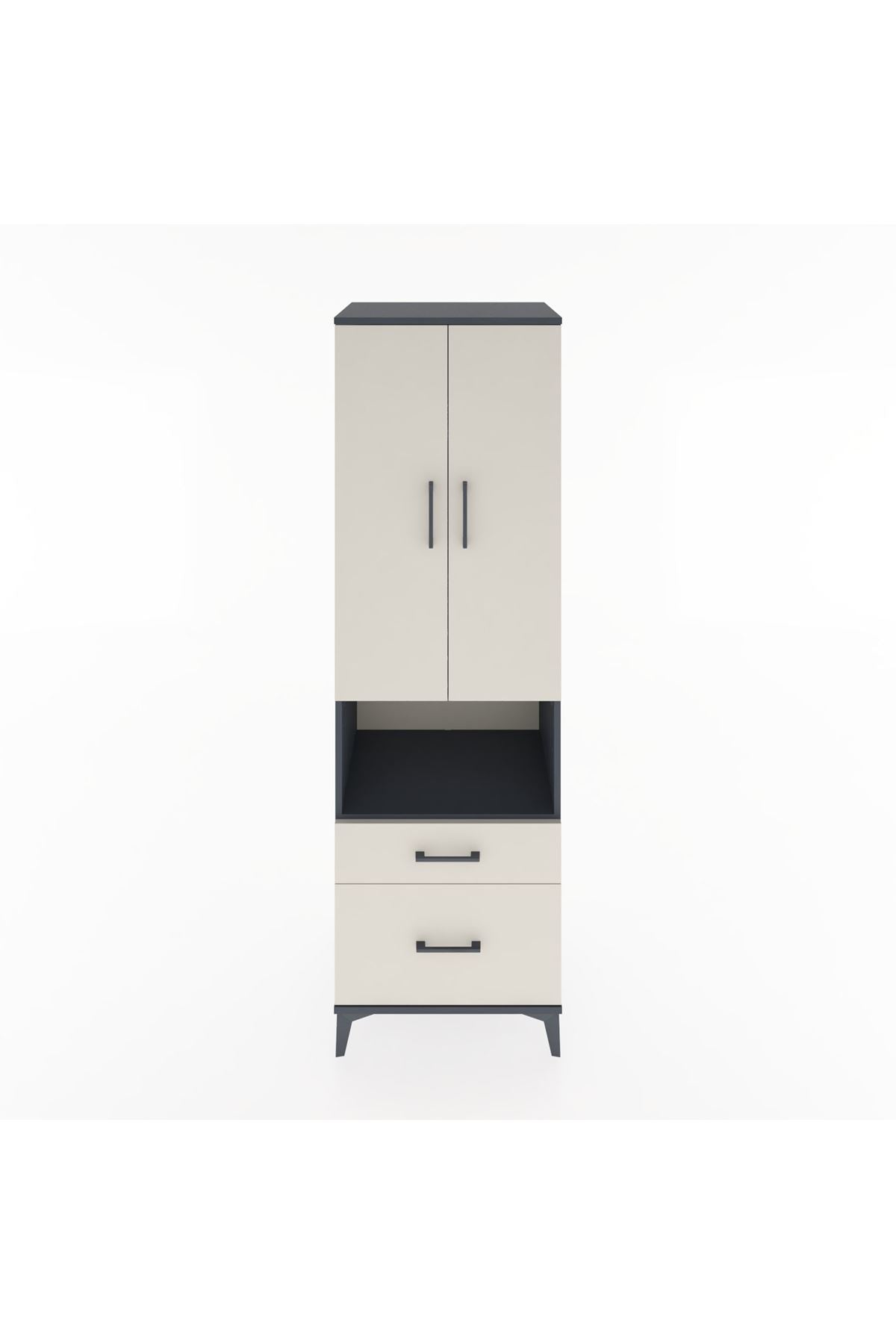 Hyperion Dolap 4 Raflı 2 Çekmeceli 2 Kapaklı 60x44x195 - S59M041V4B