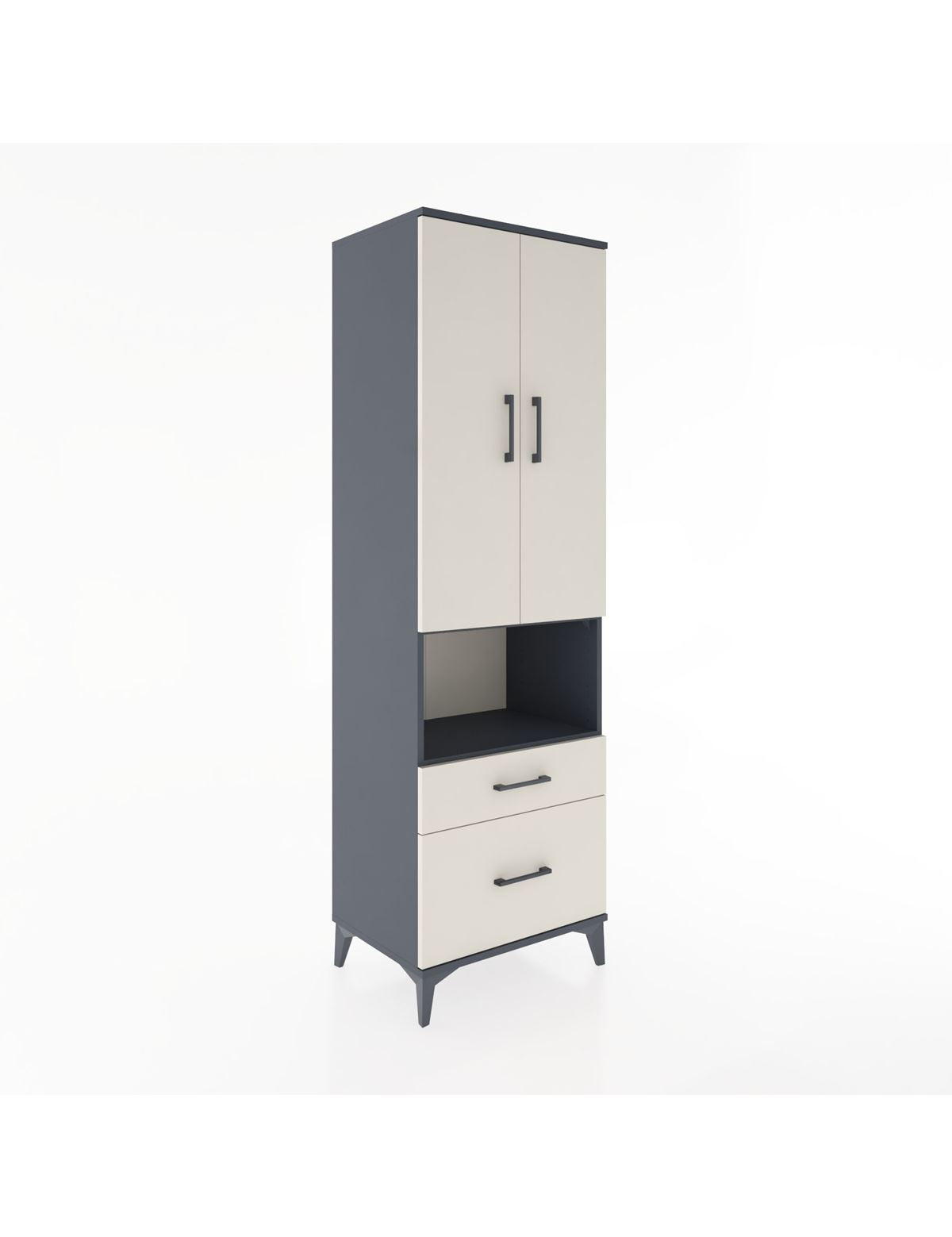 Hyperion Dolap 4 Raflı 2 Çekmeceli 2 Kapaklı 60x44x195 - S59M041V4B