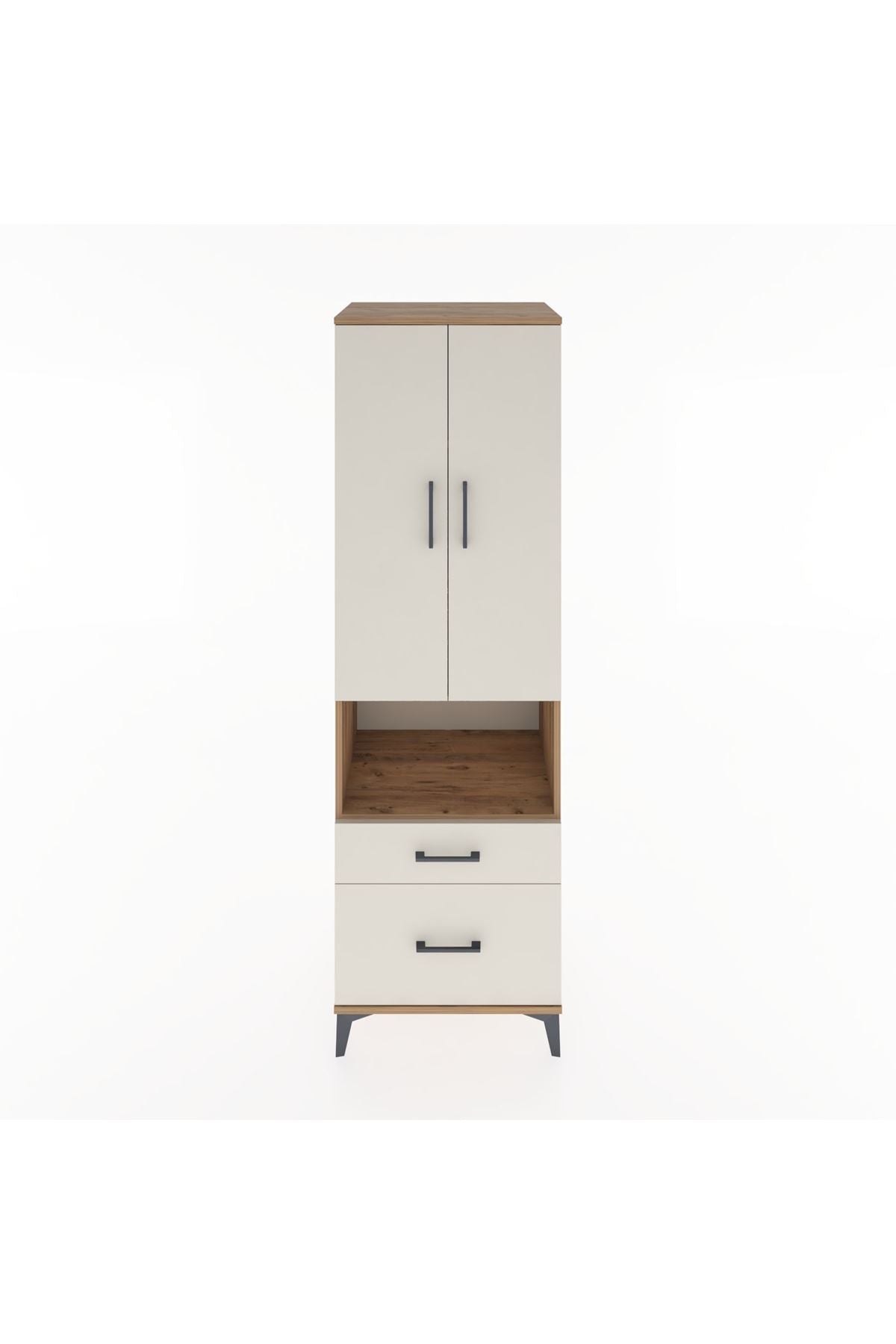 Hyperion Dolap 4 Raflı 2 Çekmeceli 2 Kapaklı 60x44x195 - S59M041V7B
