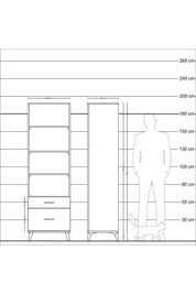 Hyperion Dolap 4 Raflı 2 Çekmeceli 60x44x195 - S59M042V2B