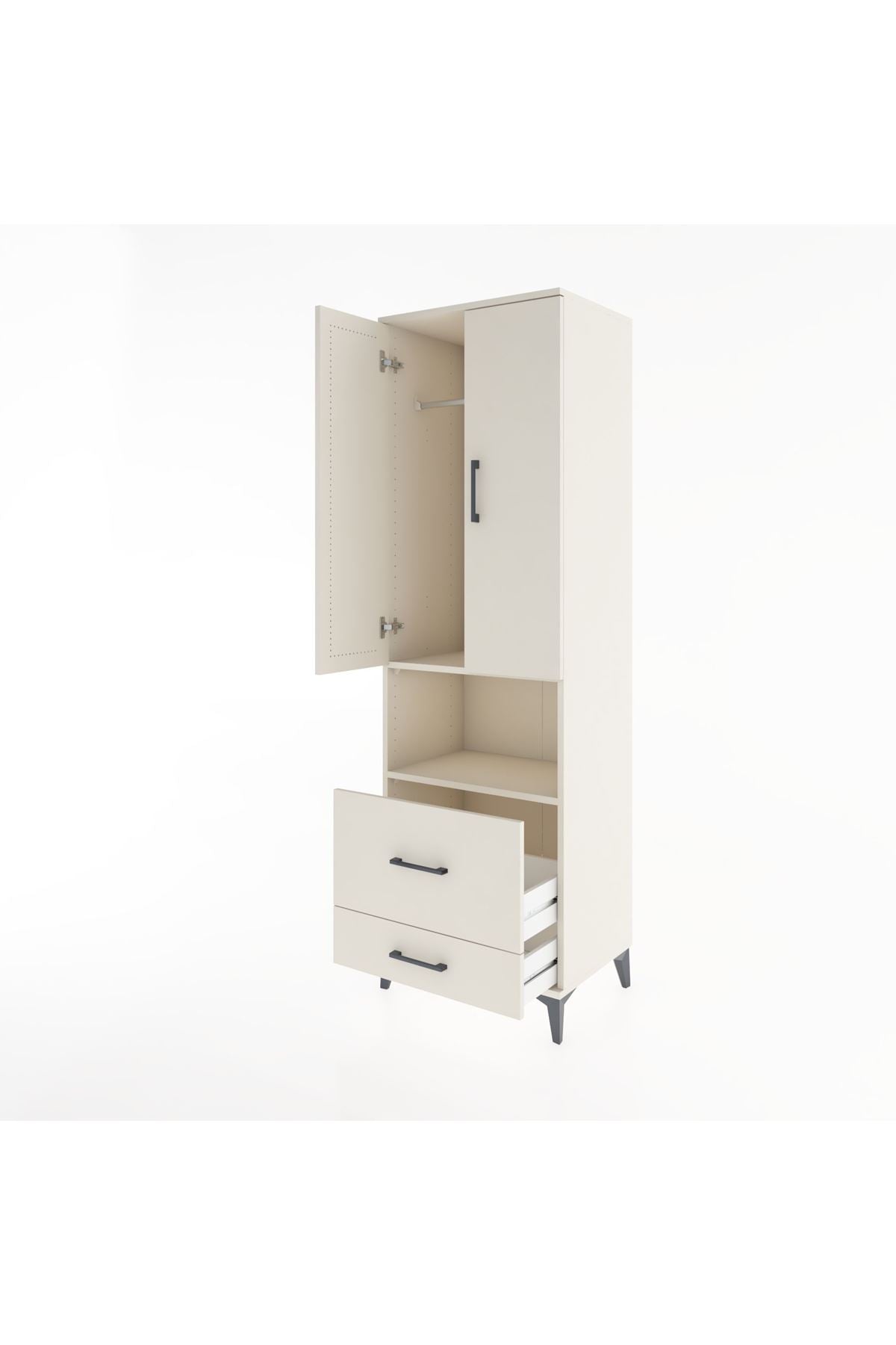 Hyperion Dolap 2 Raflı 2 Çekmeceli Tek Askılı 60x44x195 - S59M043V1B