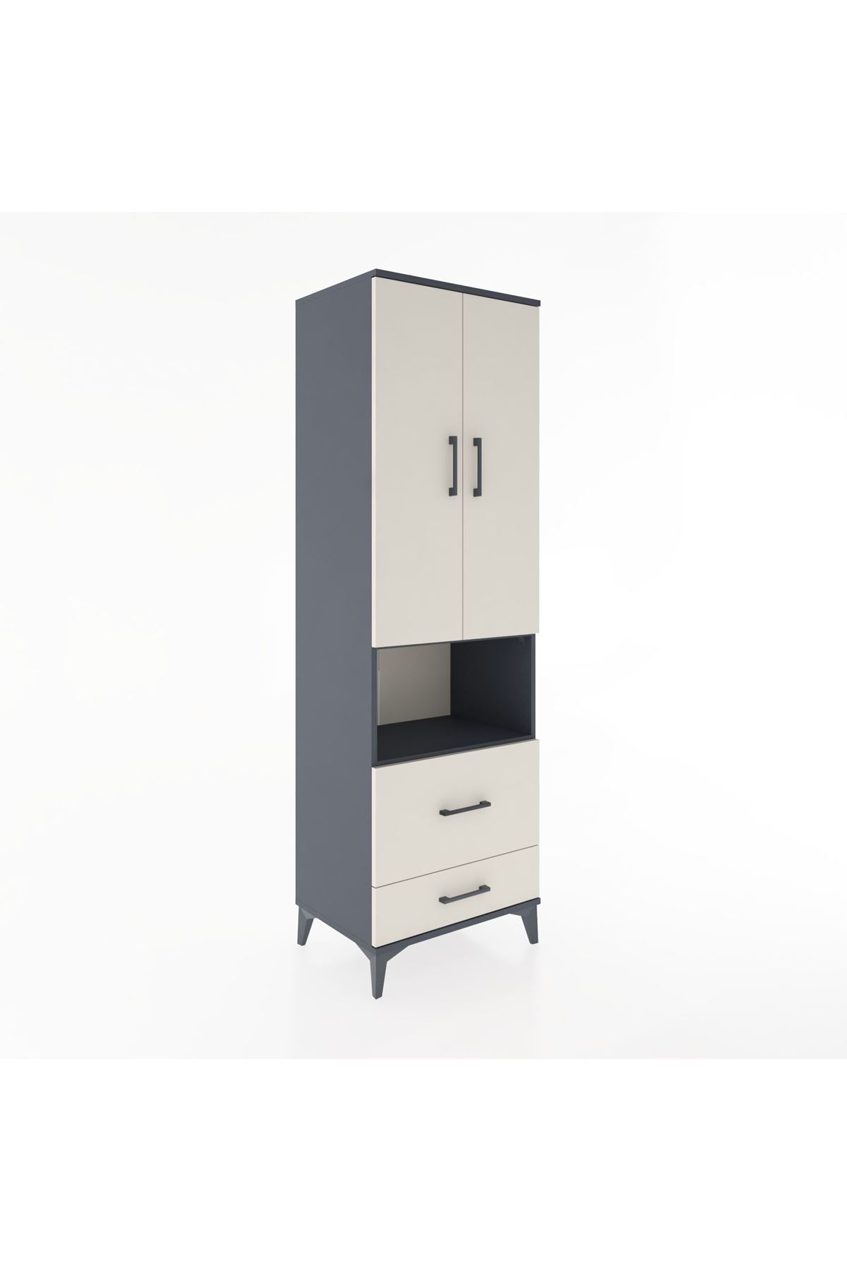 Hyperion Dolap 2 Raflı 2 Çekmeceli Tek Askılı 60x44x195 - S59M043V4B