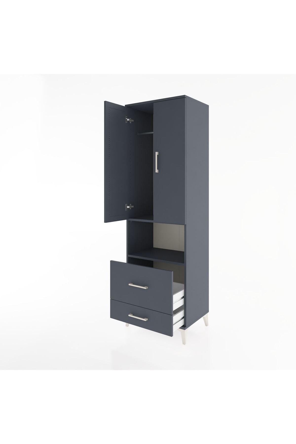 Hyperion Dolap 2 Raflı 2 Çekmeceli Tek Askılı 60x44x195 - S59M043V5B