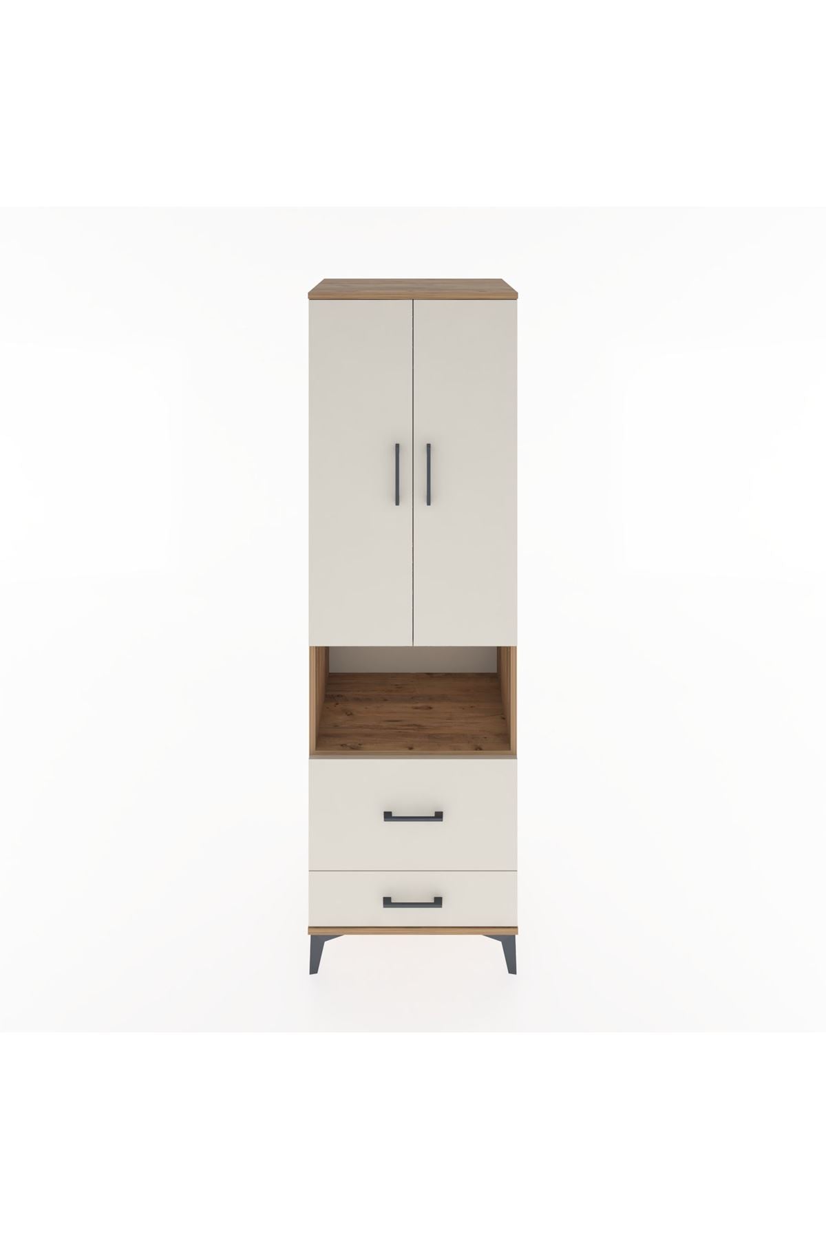 Hyperion Dolap 2 Raflı 2 Çekmeceli Tek Askılı 60x44x195 - S59M043V7B