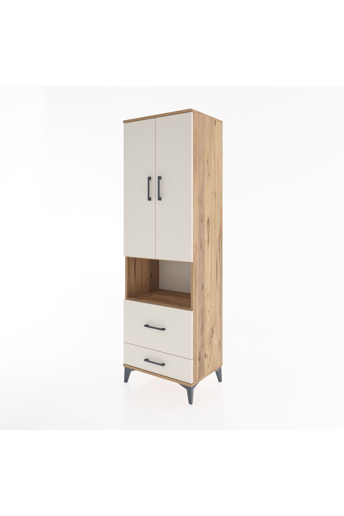 Hyperion Dolap 2 Raflı 2 Çekmeceli Tek Askılı 60x44x195 - S59M043V7B