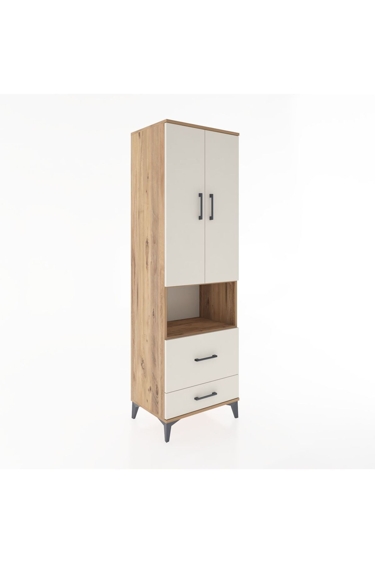 Hyperion Dolap 2 Raflı 2 Çekmeceli Tek Askılı 60x44x195 - S59M043V7B
