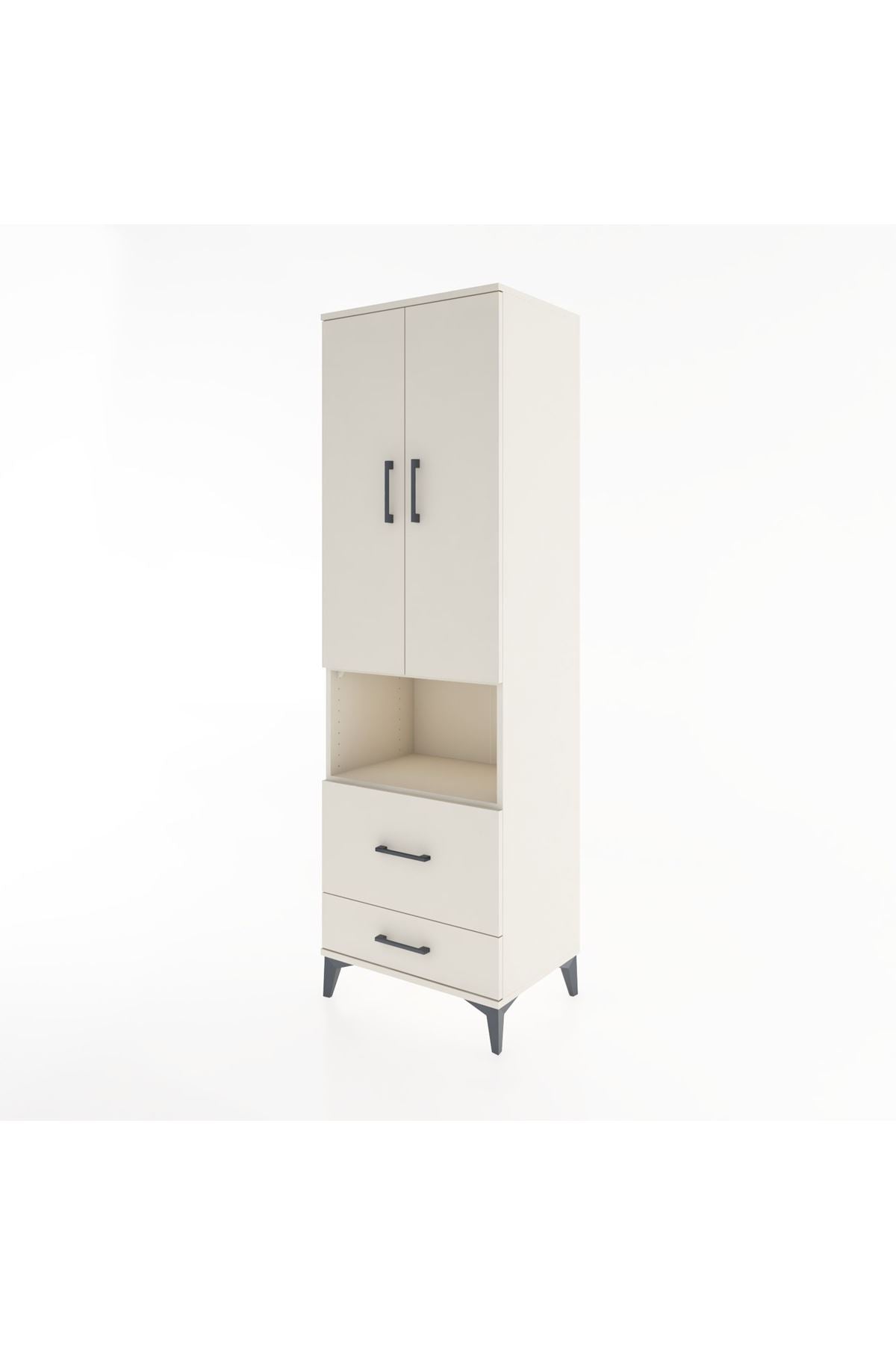 Hyperion Dolap 4 Raflı 2 Çekmeceli 2 Kapaklı 60x44x195 - S59M044V1B