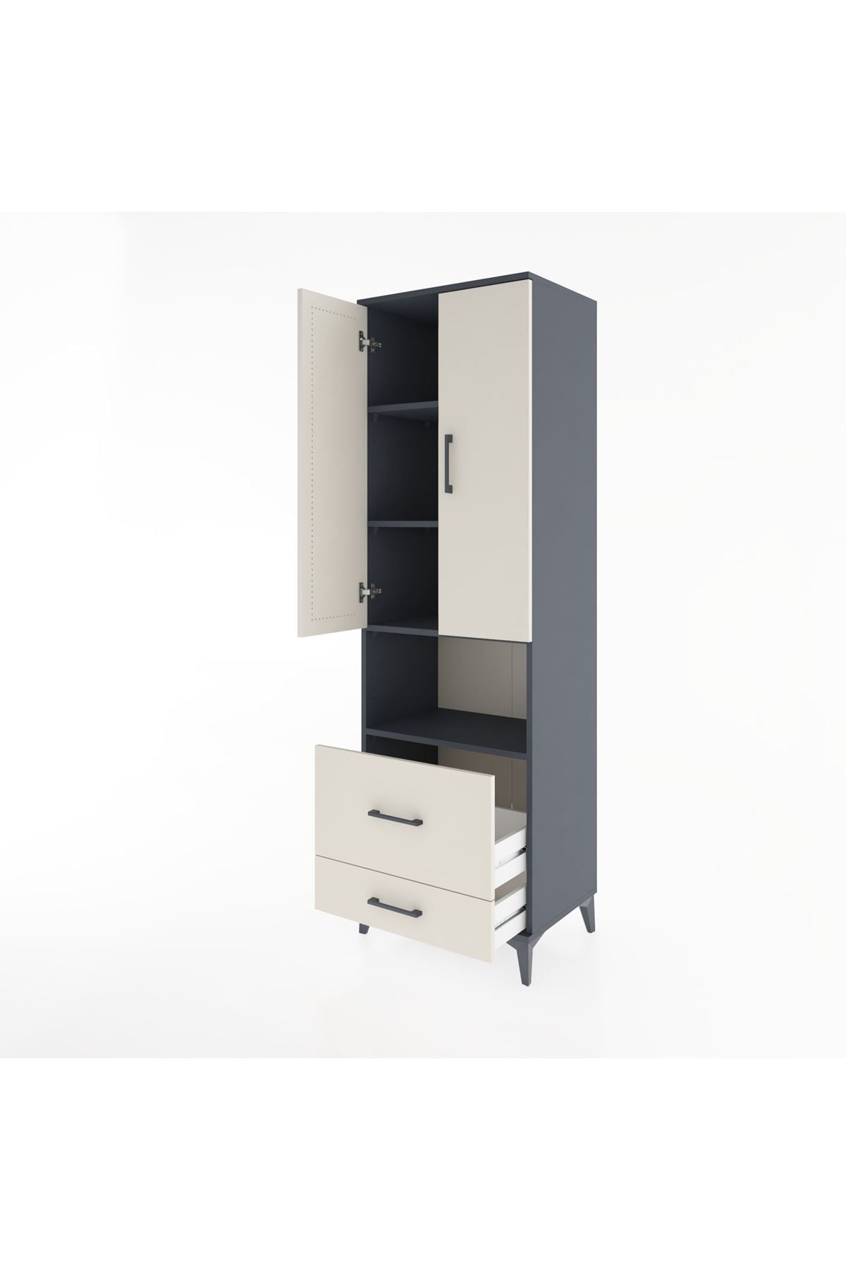 Hyperion Dolap 4 Raflı 2 Çekmeceli 2 Kapaklı 60x44x195 - S59M044V4B