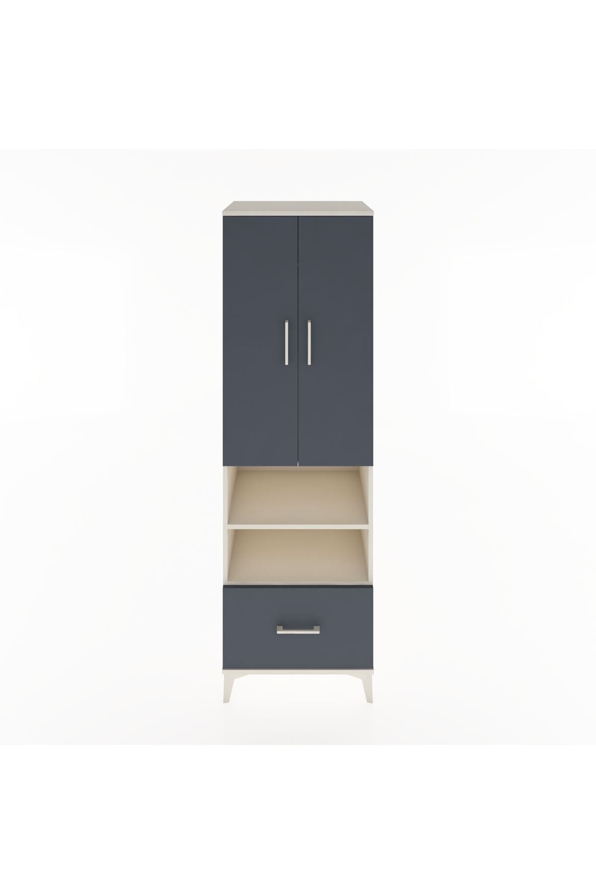 Hyperion Dolap 3 Raflı Tek Çekmeceli Tek Askılı 60x44x195 - S59M045V2B