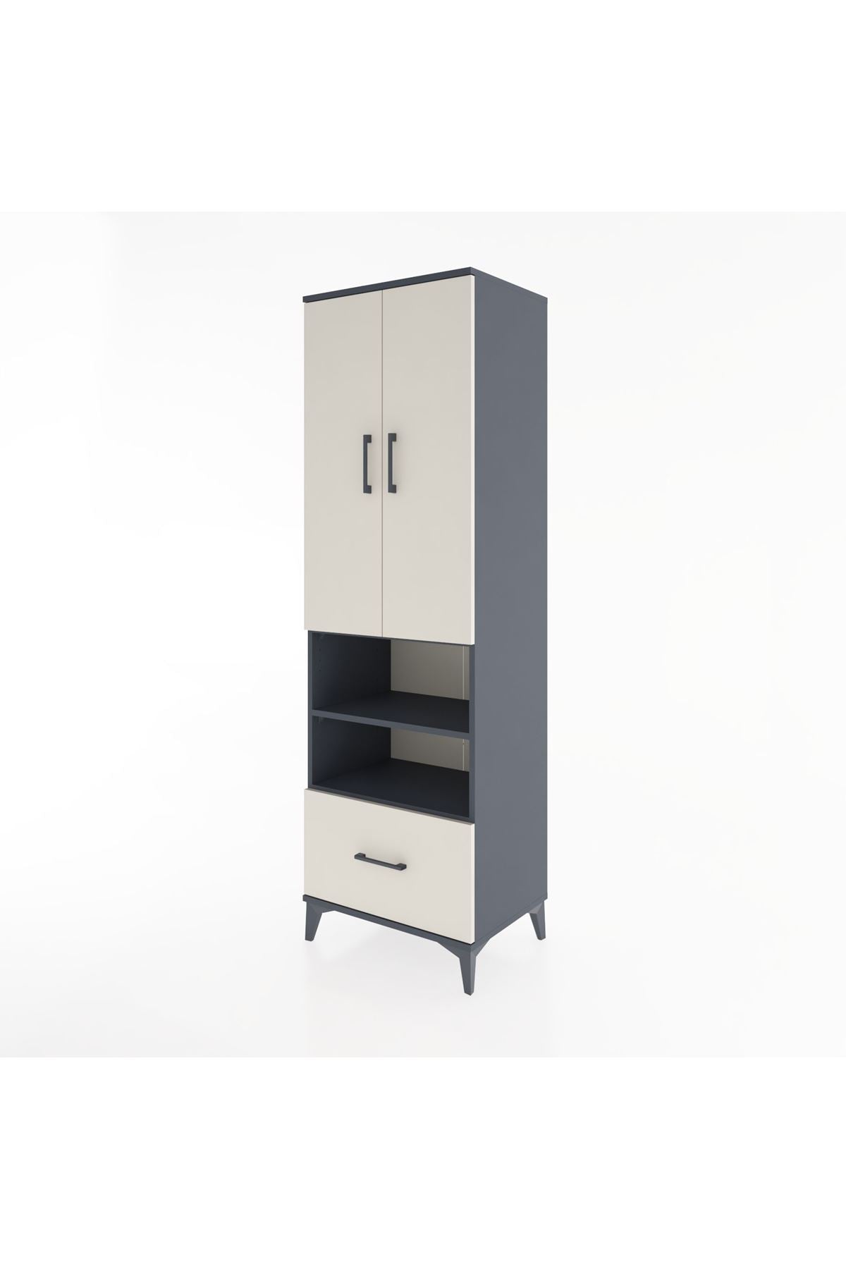 Hyperion Dolap 3 Raflı Tek Çekmeceli Tek Askılı 60x44x195 - S59M045V4B