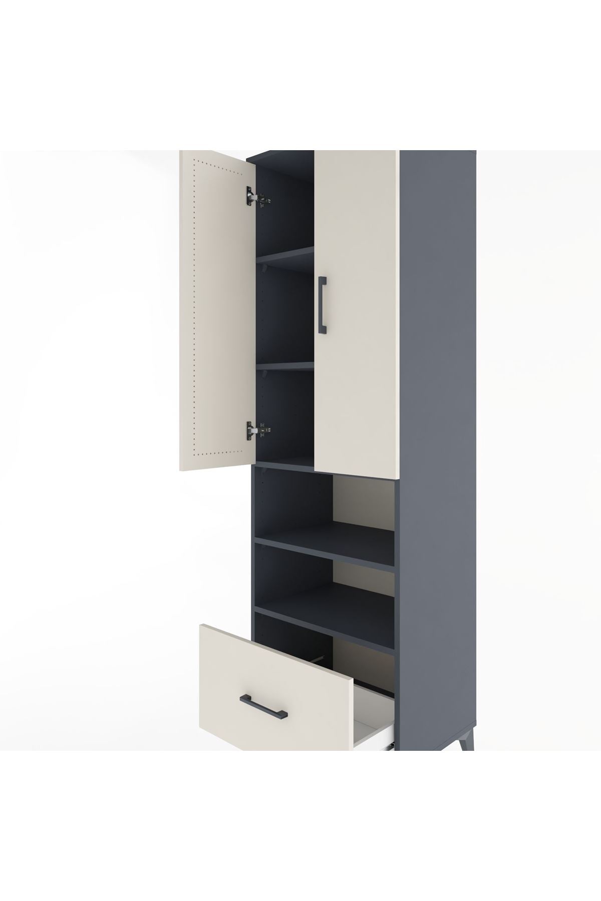 Hyperion Dolap 5 Raflı Tek Çekmeceli 2 Kapaklı 60x44x195 - S59M046V4B
