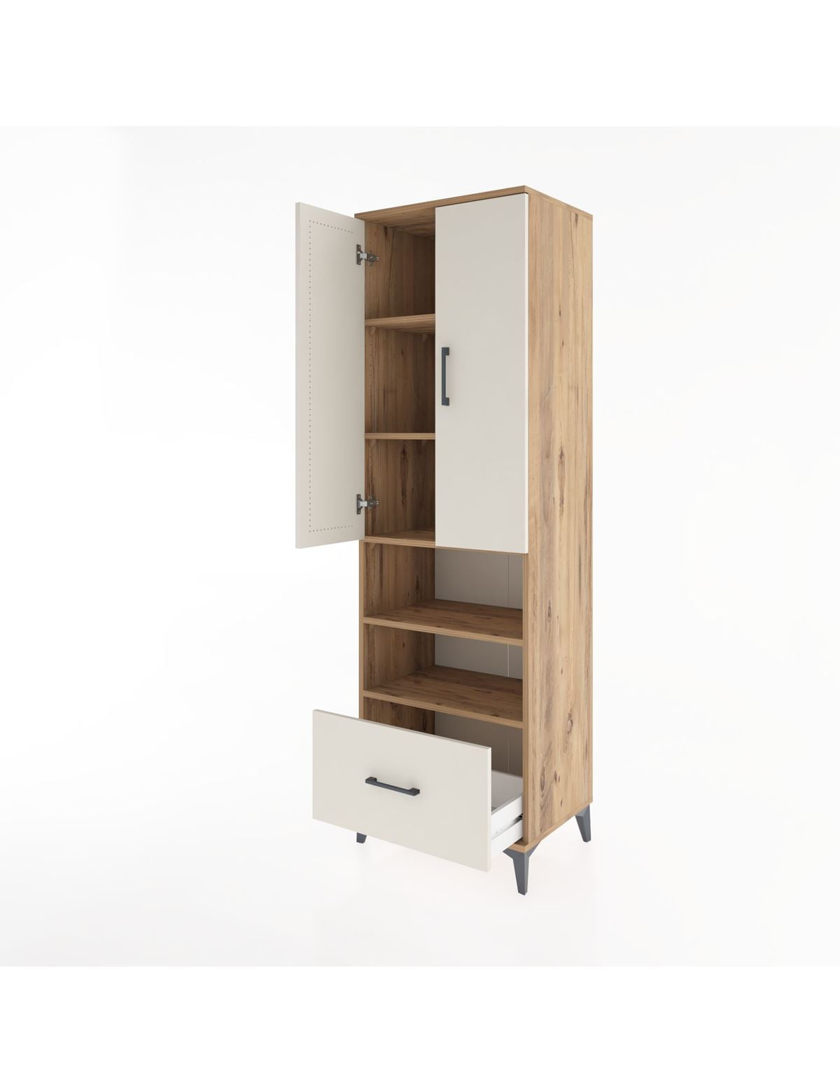 Hyperion Dolap 5 Raflı Tek Çekmeceli 2 Kapaklı 60x44x195 - S59M046V7B