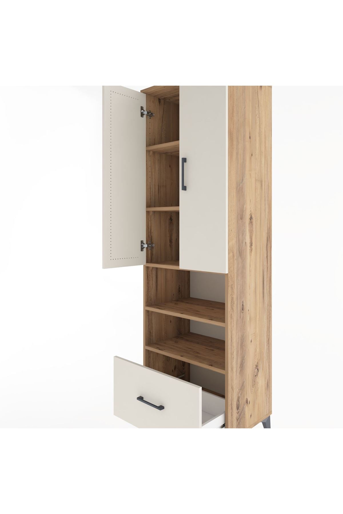 Hyperion Dolap 5 Raflı Tek Çekmeceli 2 Kapaklı 60x44x195 - S59M046V7B
