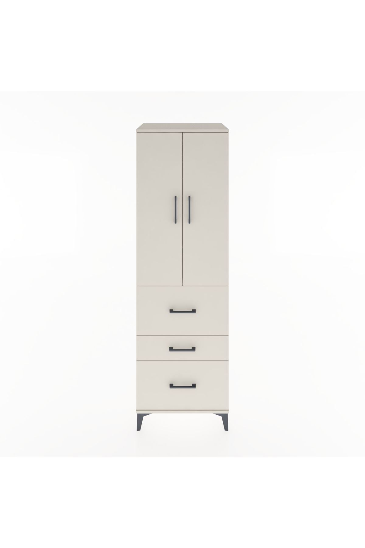 Hyperion Dolap Tek Raflı 3 Çekmeceli Tek Askılı 60x44x195 - S59M047V1B