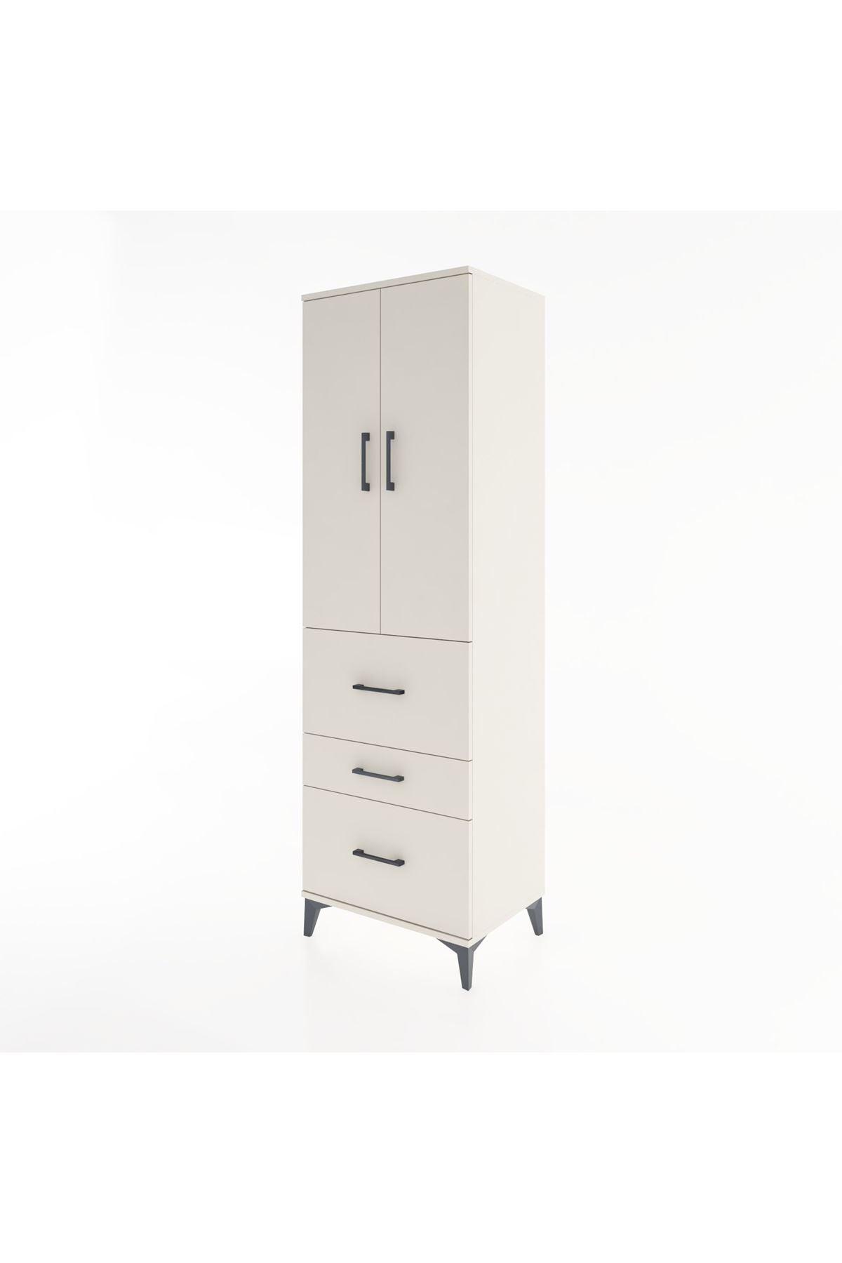 Hyperion Dolap Tek Raflı 3 Çekmeceli Tek Askılı 60x44x195 - S59M047V1B