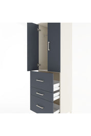 Hyperion Dolap Tek Raflı 3 Çekmeceli Tek Askılı 60x44x195 - S59M047V2B