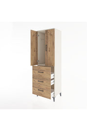 Hyperion Dolap Tek Raflı 3 Çekmeceli Tek Askılı 60x44x195 - S59M047V3B