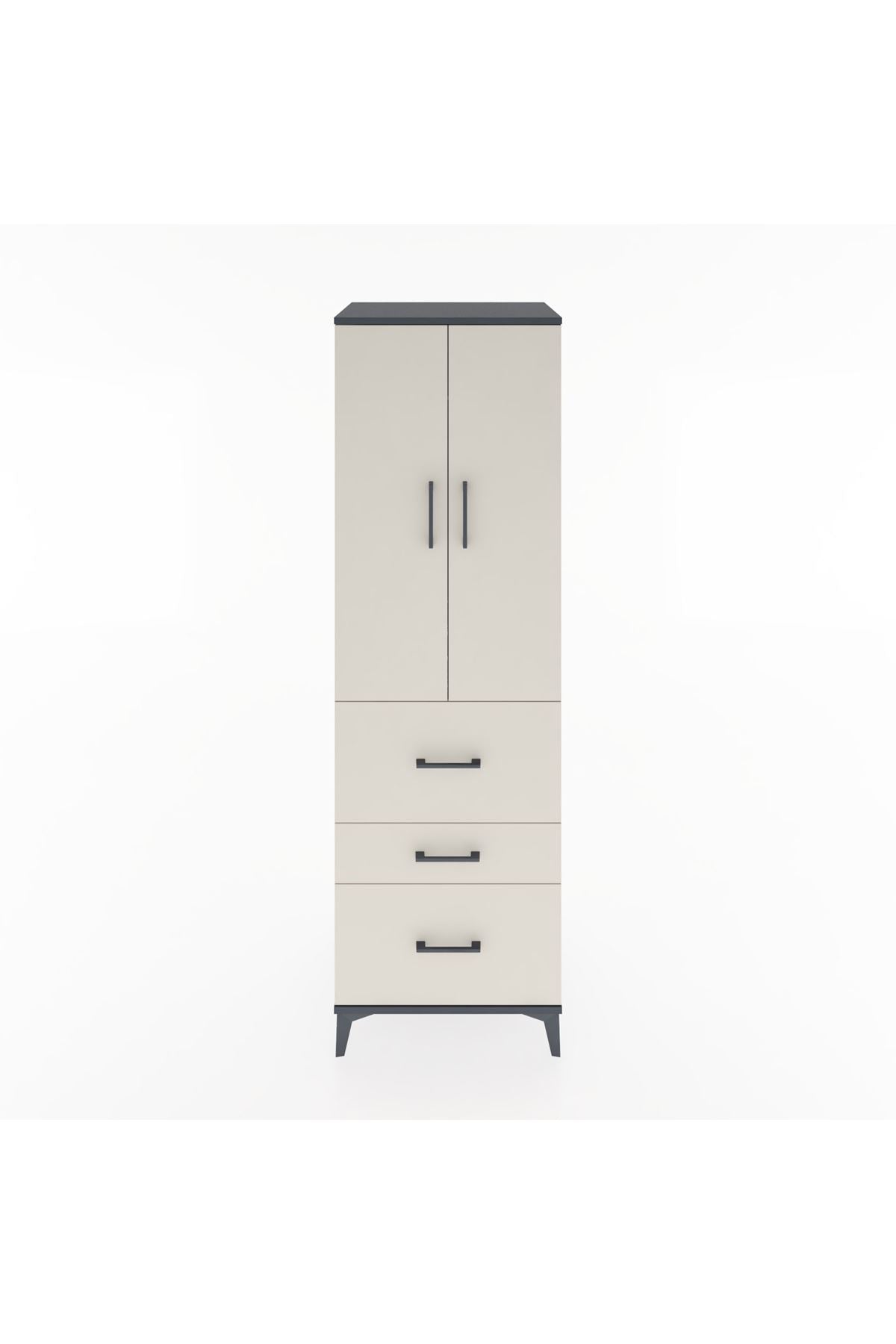 Hyperion Dolap Tek Raflı 3 Çekmeceli Tek Askılı 60x44x195 - S59M047V4B