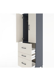 Hyperion Dolap Tek Raflı 3 Çekmeceli Tek Askılı 60x44x195 - S59M047V4B