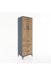 Hyperion Dolap Tek Raflı 3 Çekmeceli Tek Askılı 60x44x195 - S59M047V6B