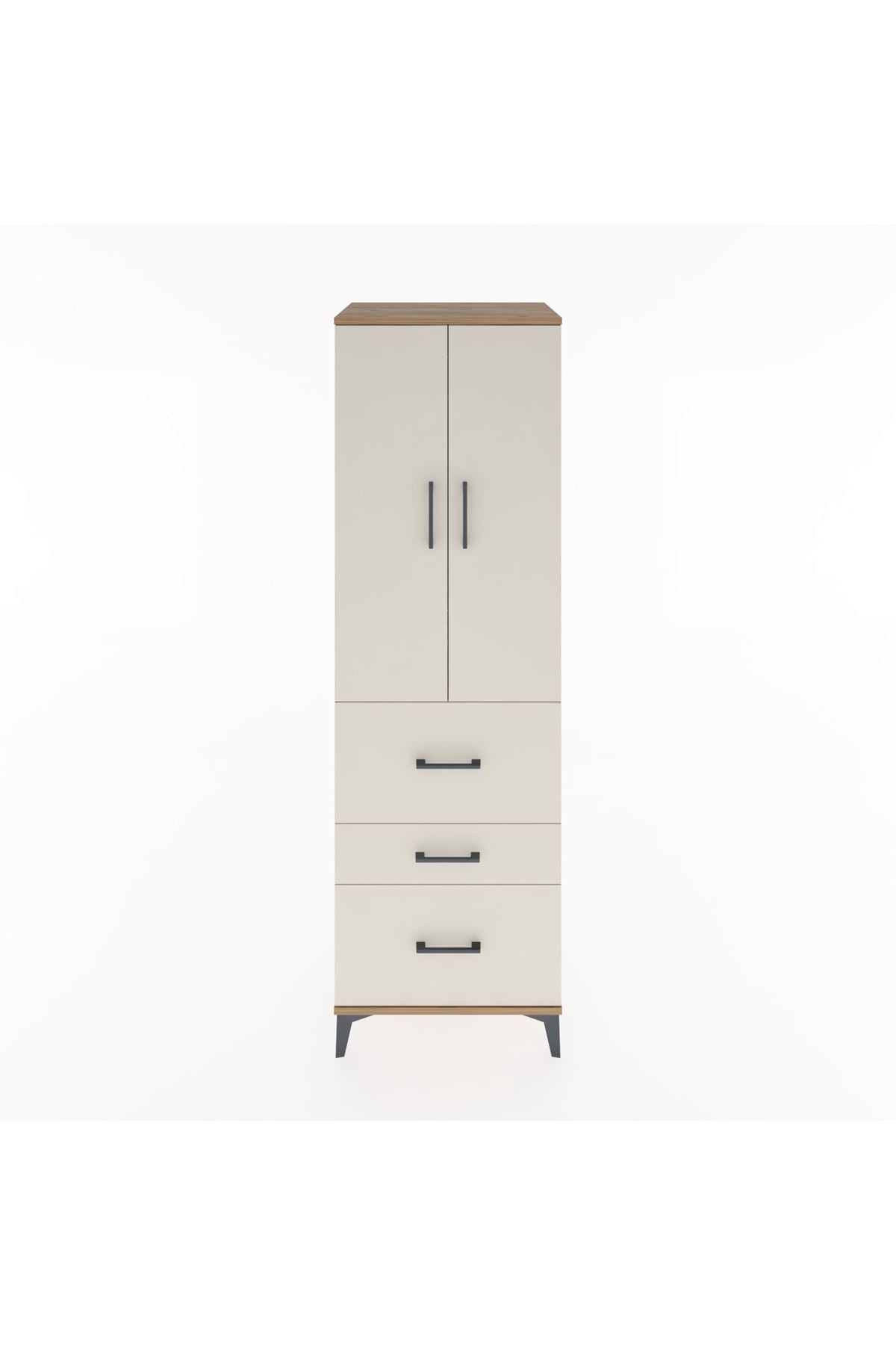 Hyperion Dolap Tek Raflı 3 Çekmeceli Tek Askılı 60x44x195 - S59M047V7B