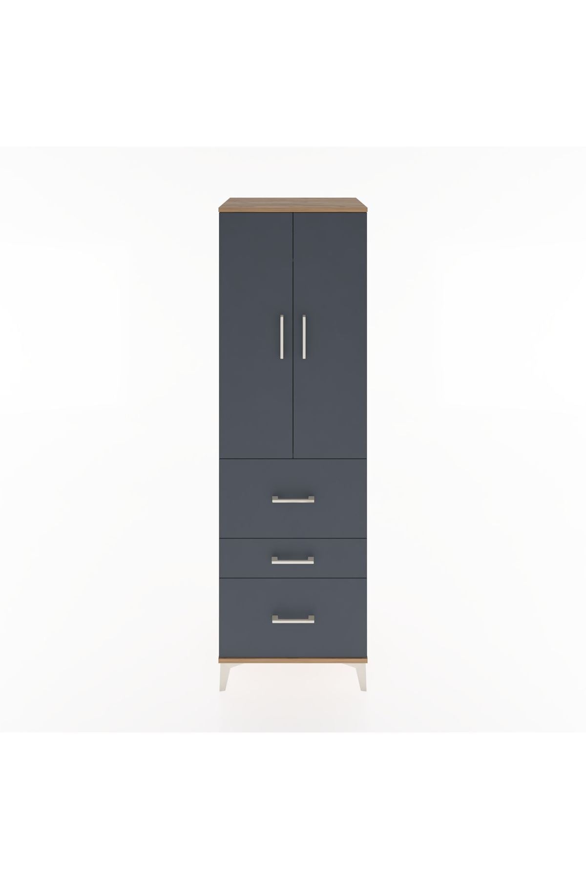 Hyperion Dolap Tek Raflı 3 Çekmeceli Tek Askılı 60x44x195 - S59M047V8B