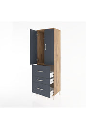 Hyperion Dolap Tek Raflı 3 Çekmeceli Tek Askılı 60x44x195 - S59M047V8B