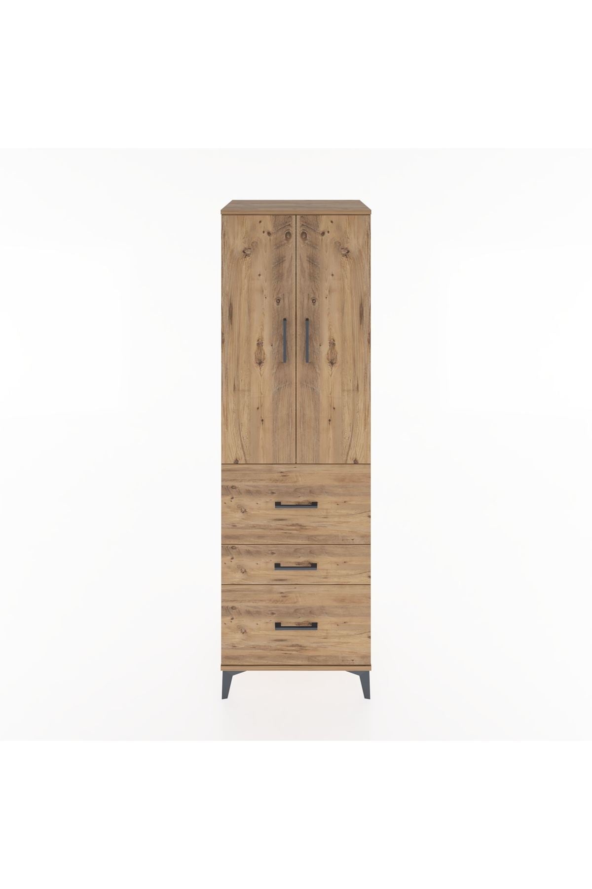 Hyperion Dolap Tek Raflı 3 Çekmeceli Tek Askılı 60x44x195 - S59M047V9B
