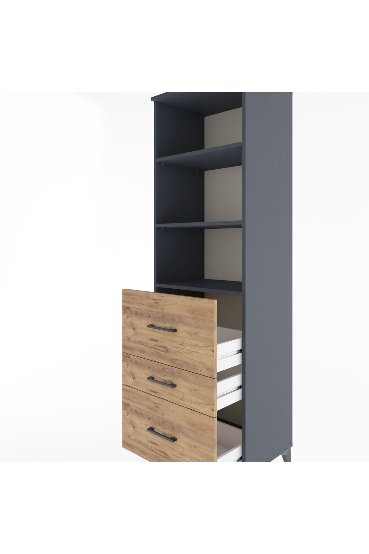 Hyperion Dolap 3 Raflı 3 Çekmeceli 60x44x195 - S59M049V6B