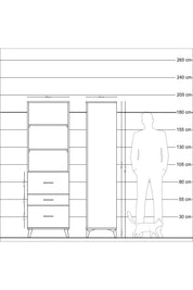 Hyperion Dolap 3 Raflı 3 Çekmeceli 60x44x195 - S59M049V6B