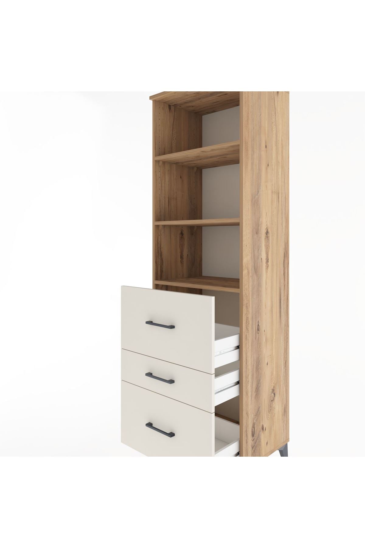 Hyperion Dolap 3 Raflı 3 Çekmeceli 60x44x195 - S59M049V7B