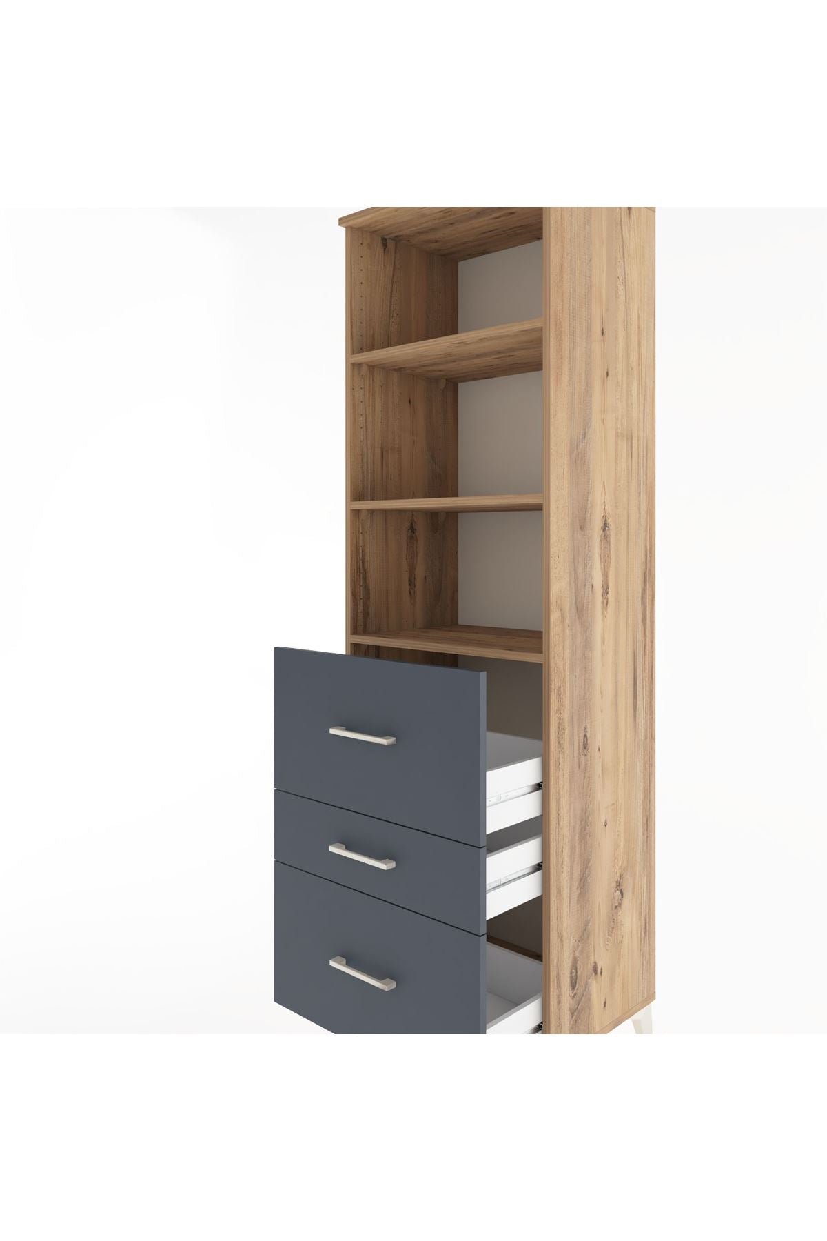 Hyperion Dolap 3 Raflı 3 Çekmeceli 60x44x195 - S59M049V8B