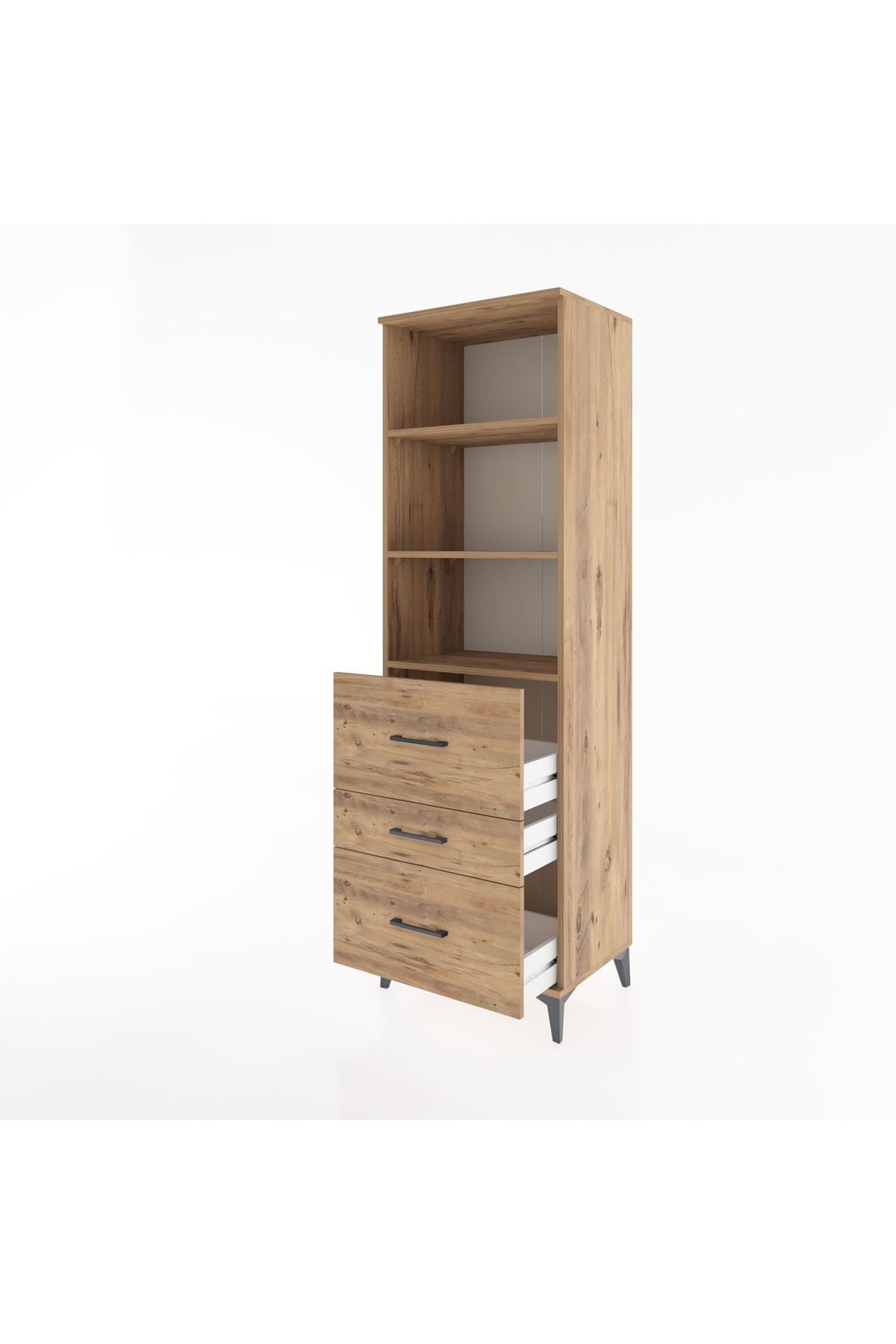 Hyperion Dolap 3 Raflı 3 Çekmeceli 60x44x195 - S59M049V9B