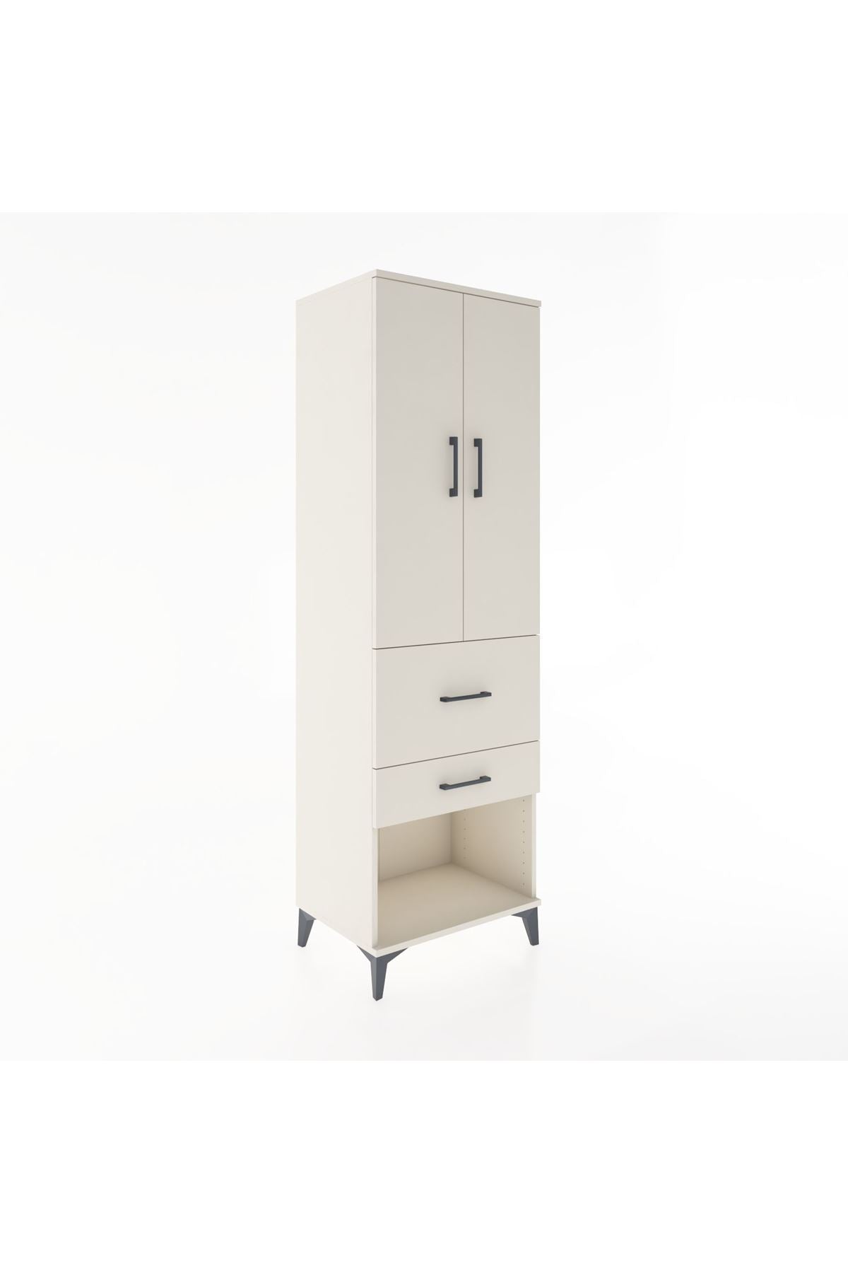 Hyperion Dolap Tek Raflı 2 Çekmeceli Tek Askılı 60x44x195 - S59M050V1B