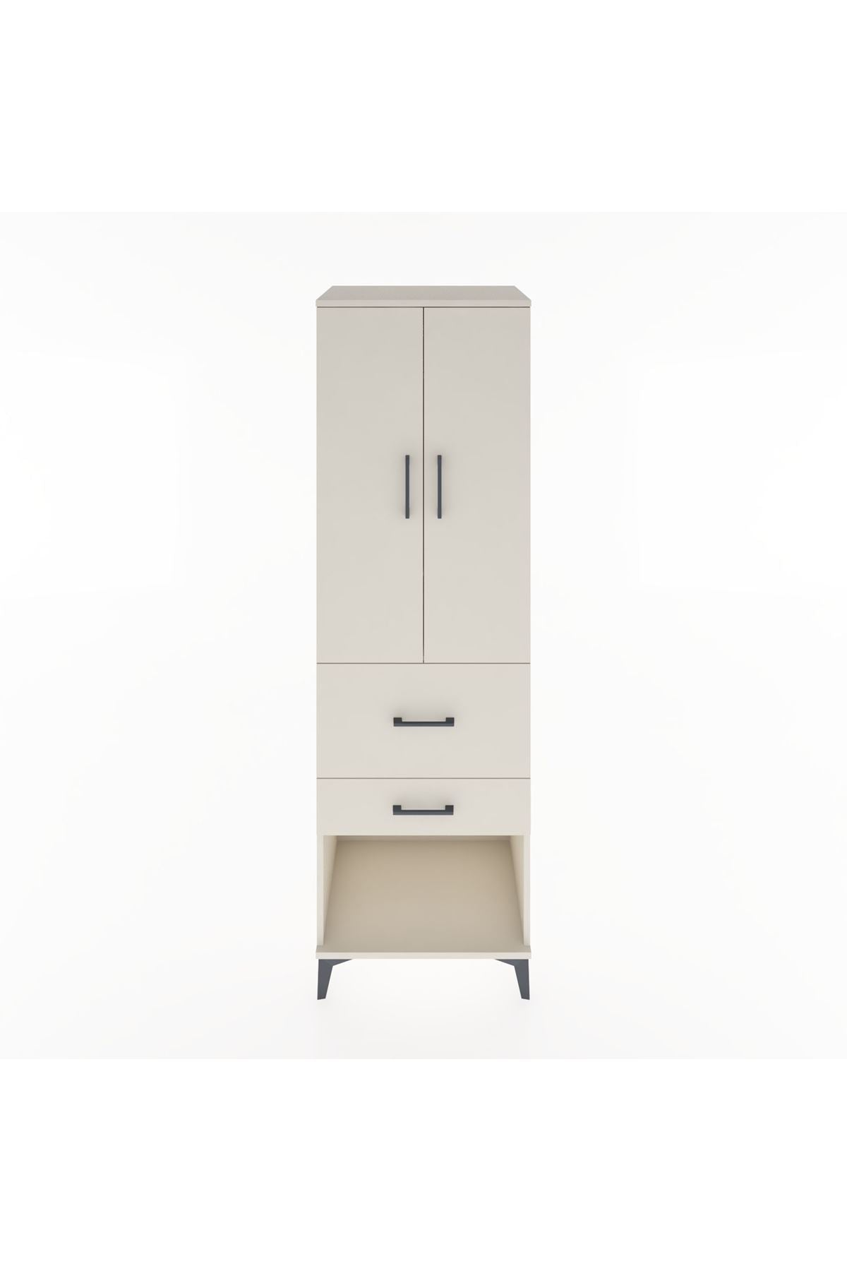 Hyperion Dolap Tek Raflı 2 Çekmeceli Tek Askılı 60x44x195 - S59M050V1B