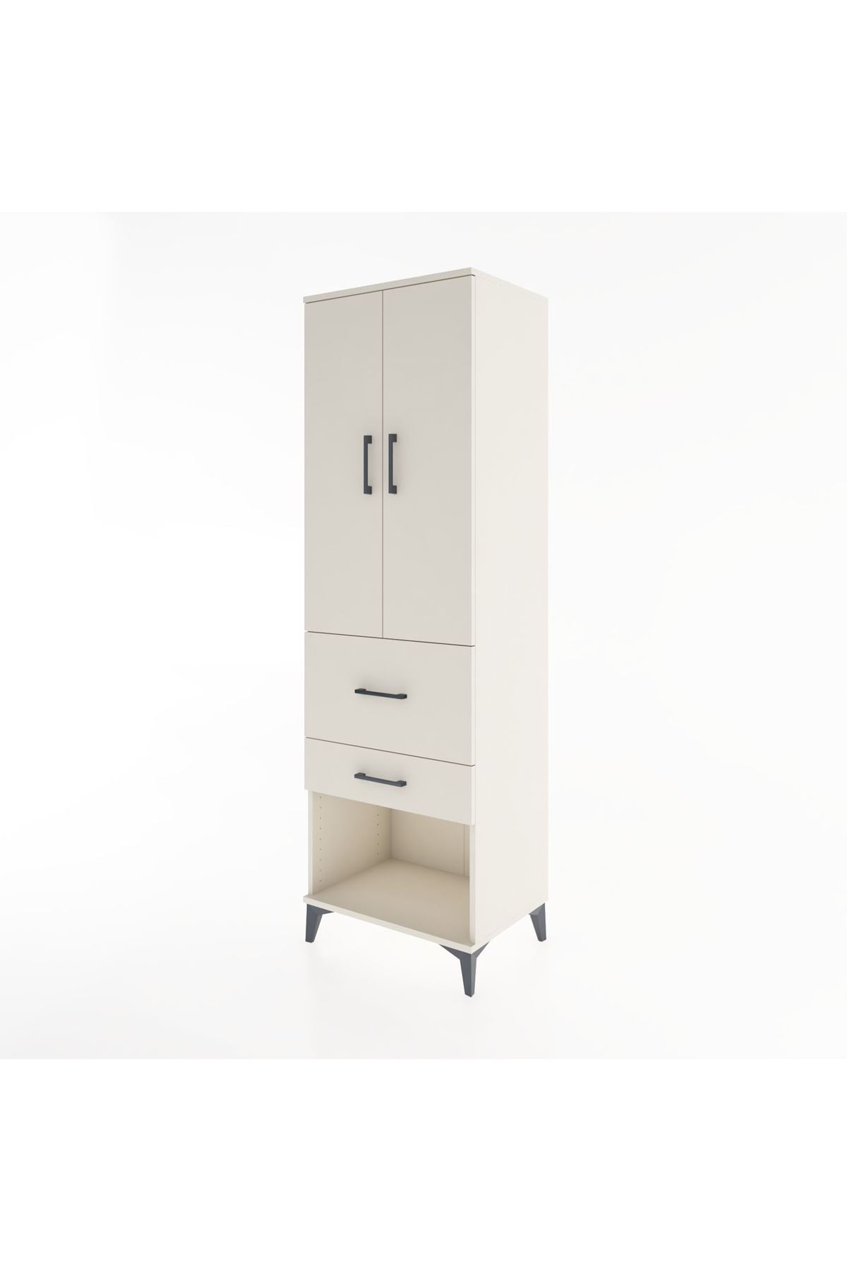 Hyperion Dolap Tek Raflı 2 Çekmeceli Tek Askılı 60x44x195 - S59M050V1B
