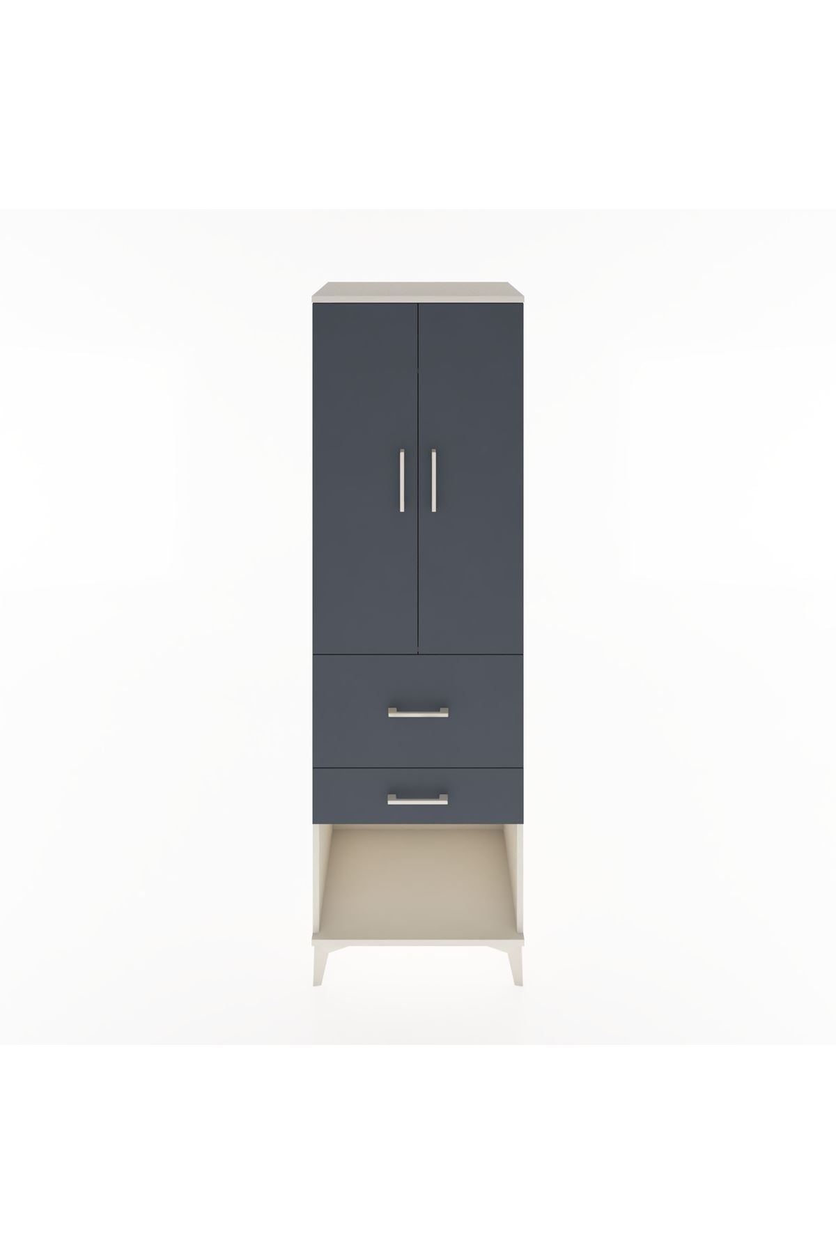 Hyperion Dolap Tek Raflı 2 Çekmeceli Tek Askılı 60x44x195 - S59M050V2B