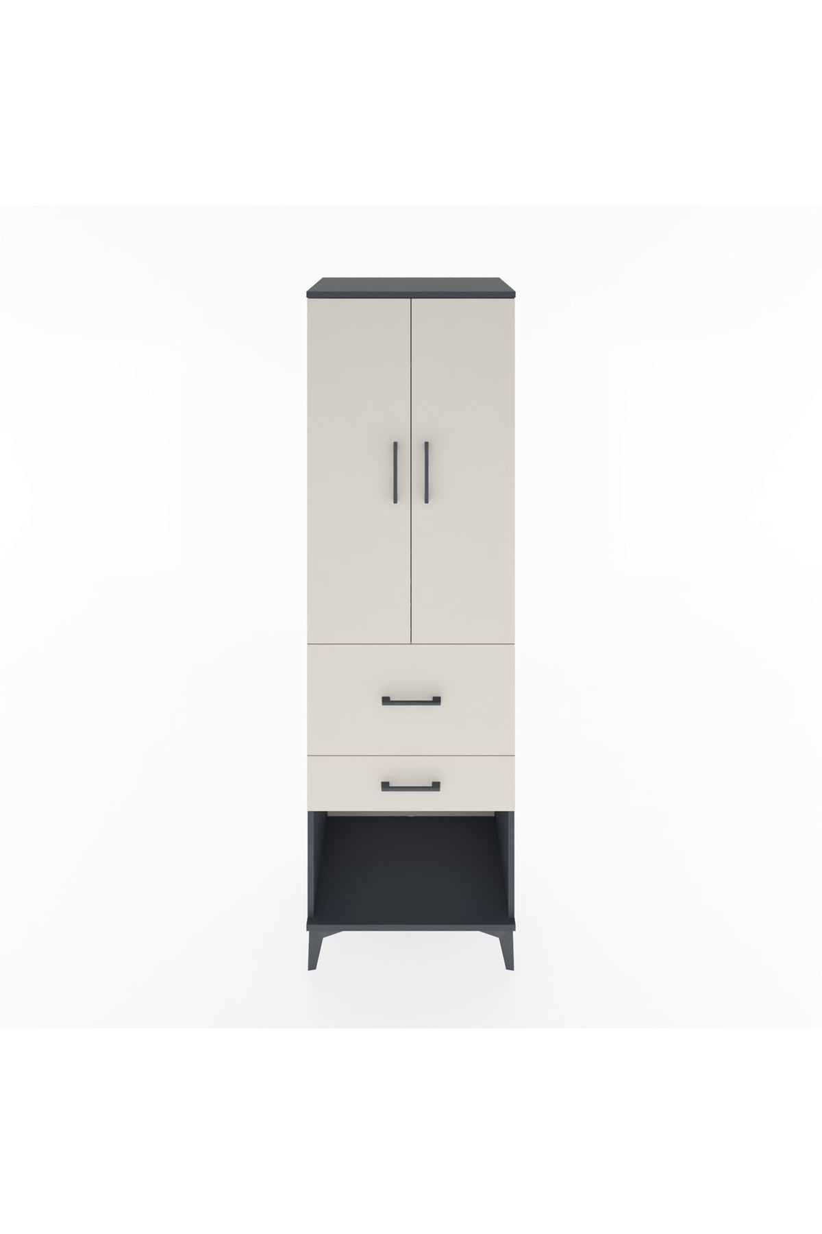 Hyperion Dolap Tek Raflı 2 Çekmeceli Tek Askılı 60x44x195 - S59M050V4B