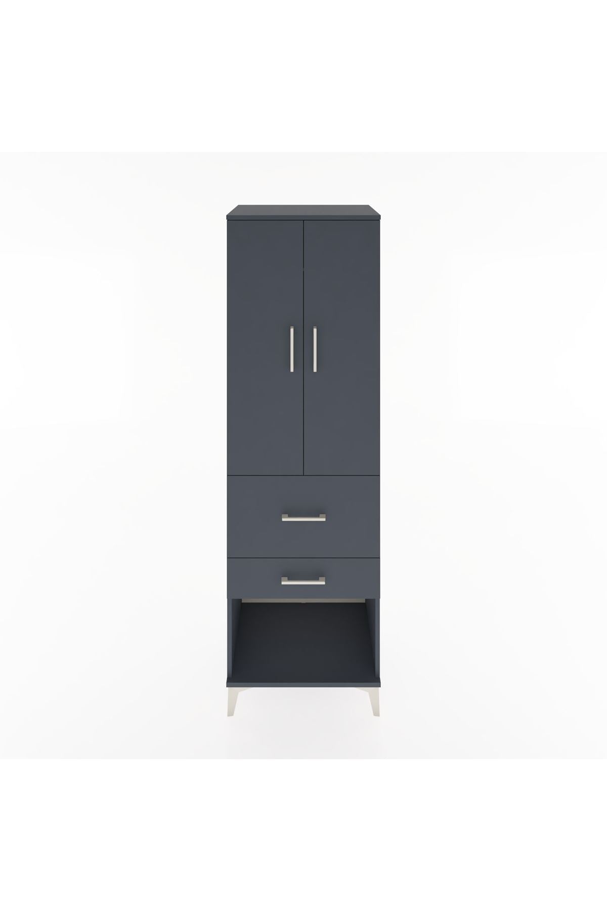 Hyperion Dolap Tek Raflı 2 Çekmeceli Tek Askılı 60x44x195 - S59M050V5B